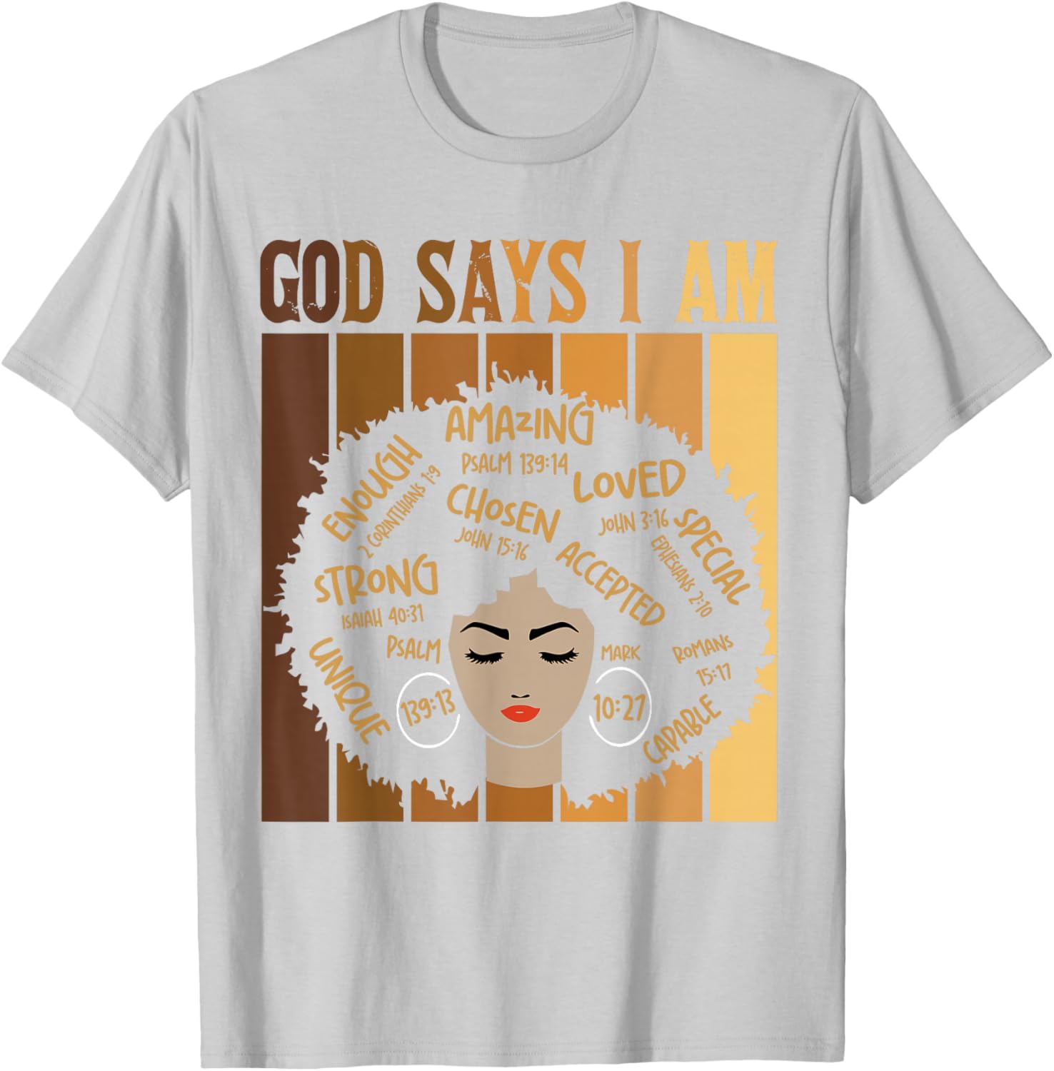 God Says I Am Melanin Black History Month T-Shirt for Women - 11