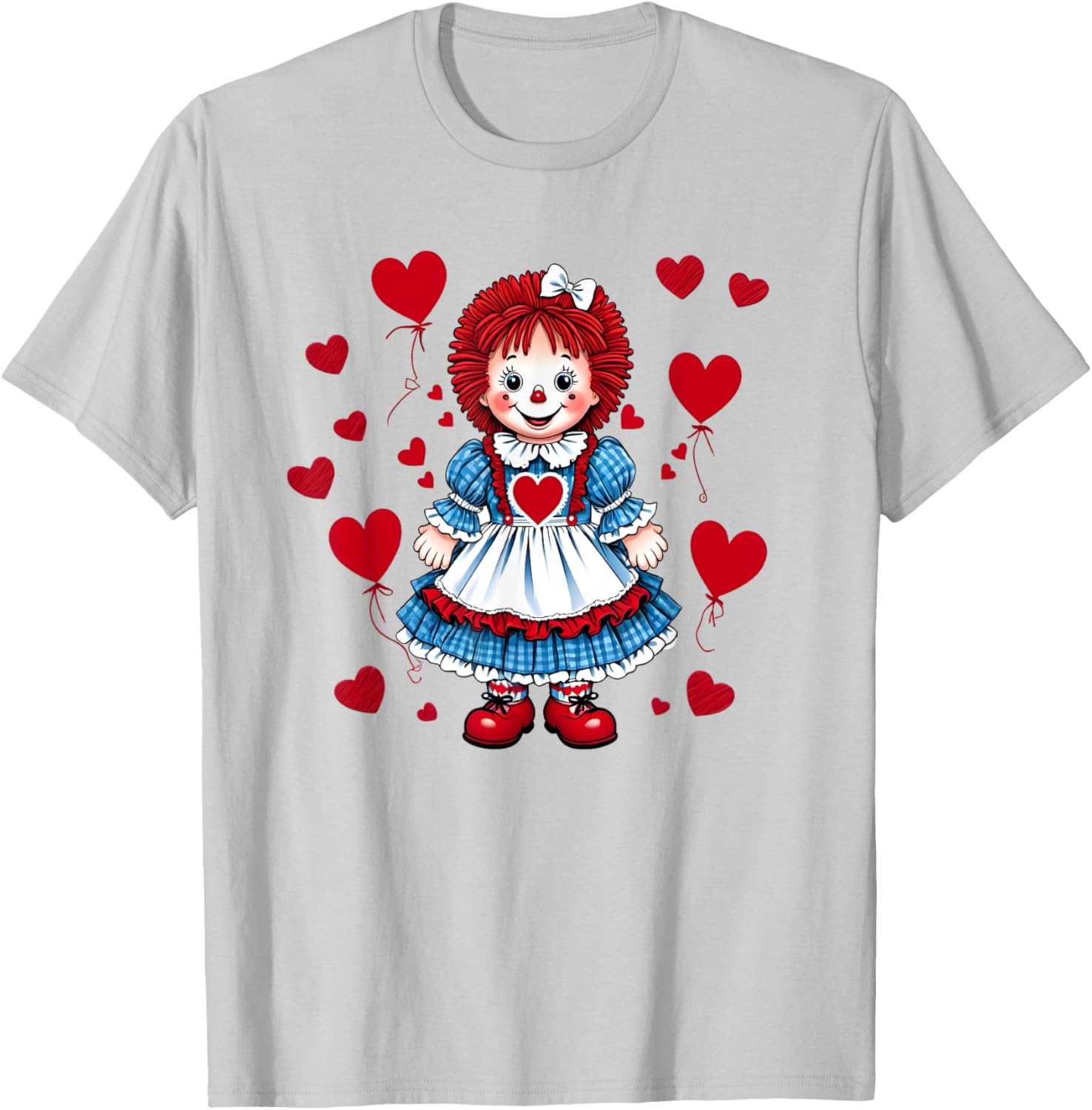 Raggedy Ann Valentine's Day Heart T-Shirt for Sweethearts and Friends - 15