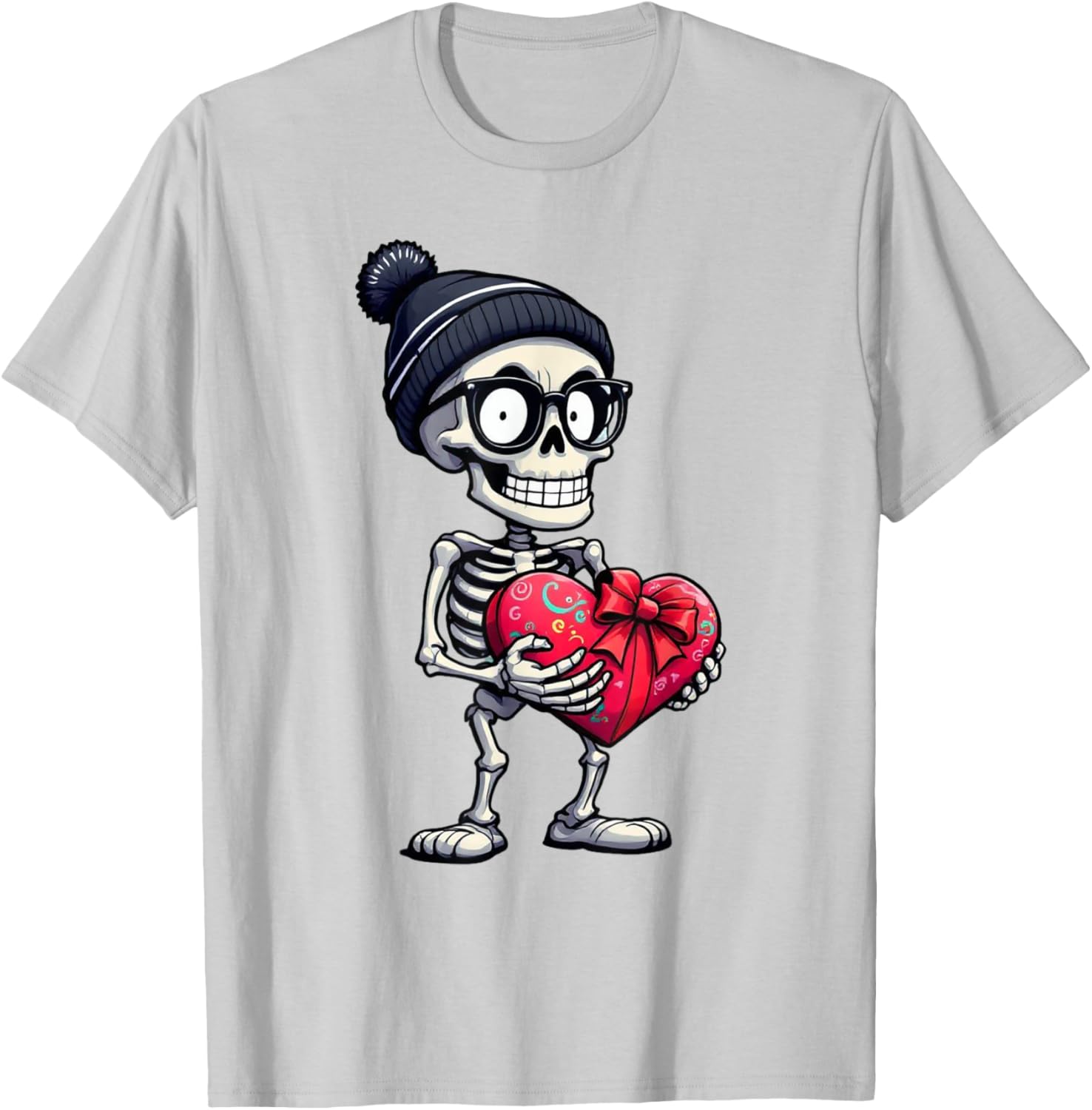 Funny Skeleton Heart Valentine's Day T-Shirt for Men and Women - 17