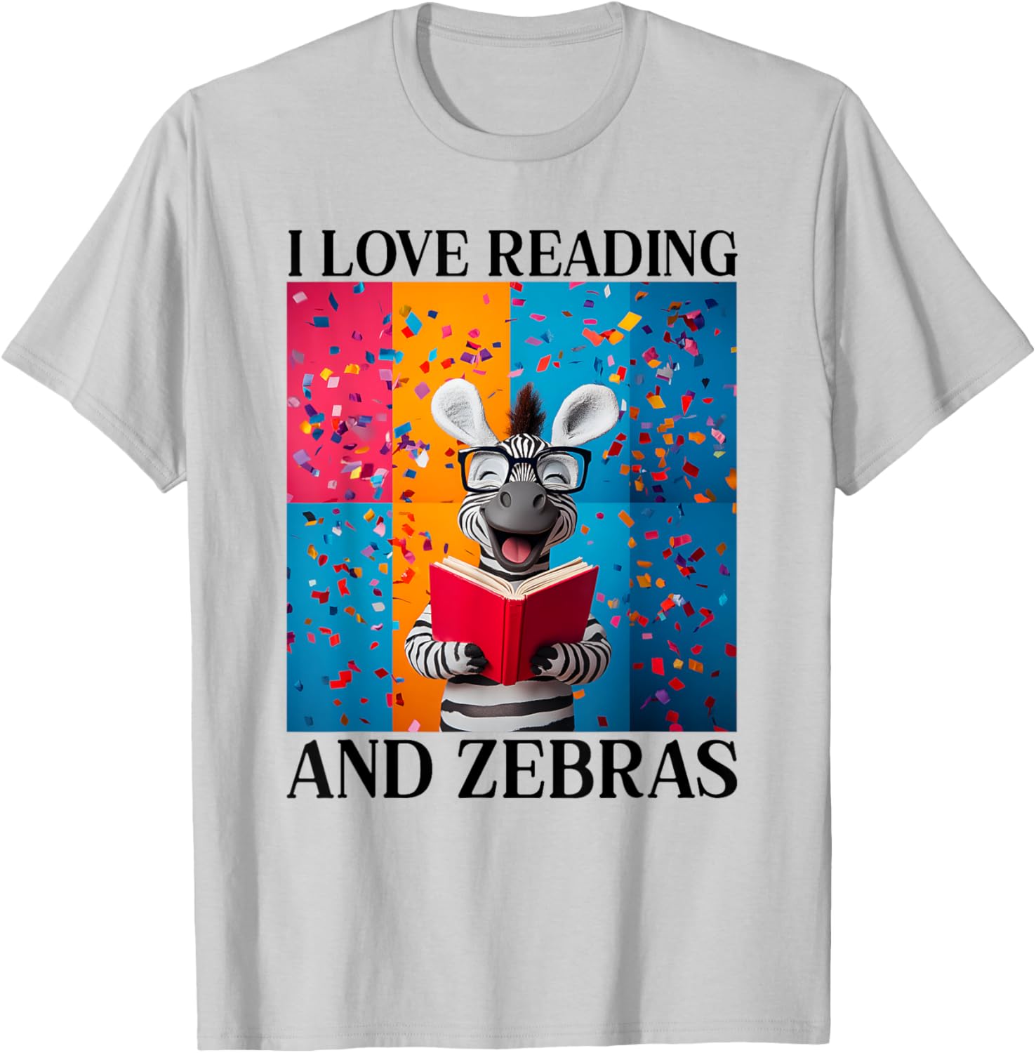 Cute Zebra Reading T-Shirt for Book Lovers - Love Reading Apparel - 3