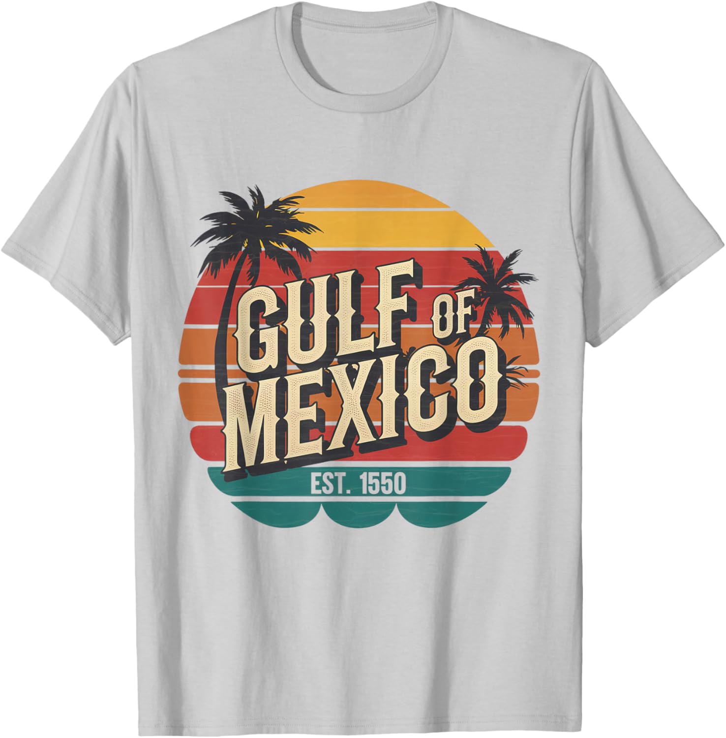 Vintage Gulf of Mexico EST 1550 Retro T-Shirt for Beach Lovers - 16