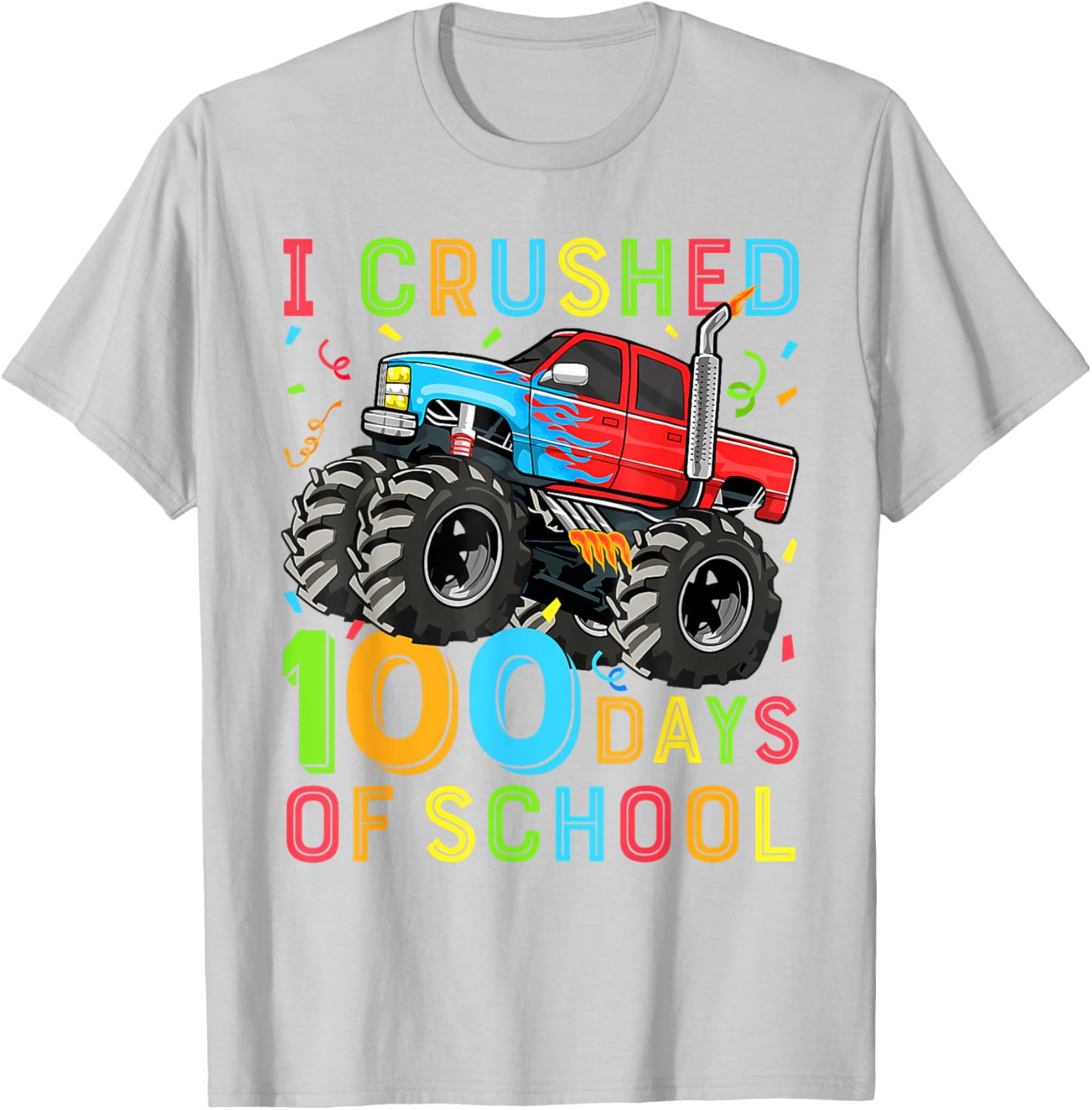 100 Days of School Monster Truck Shirt for Boys Fun 100th Day Outfit - 15
