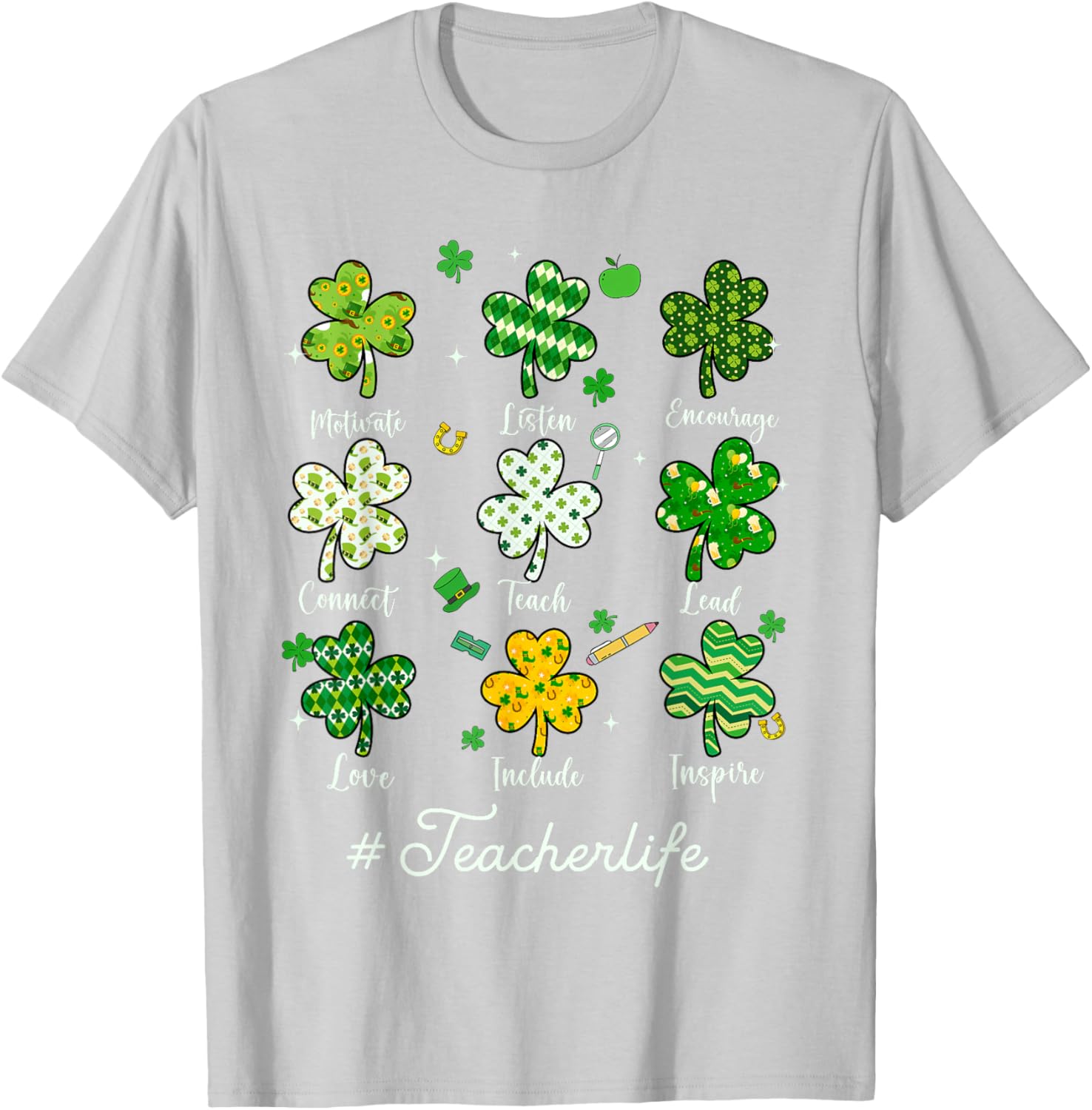 Teacher Life Shamrock T-Shirt - Inspire Love This St. Patrick's Day - 24