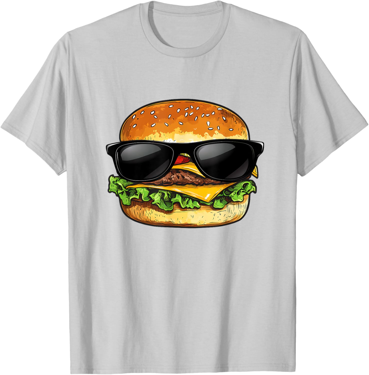Funny Hamburger Sunglasses Cheese BBQ T-Shirt for Food Lovers - 11