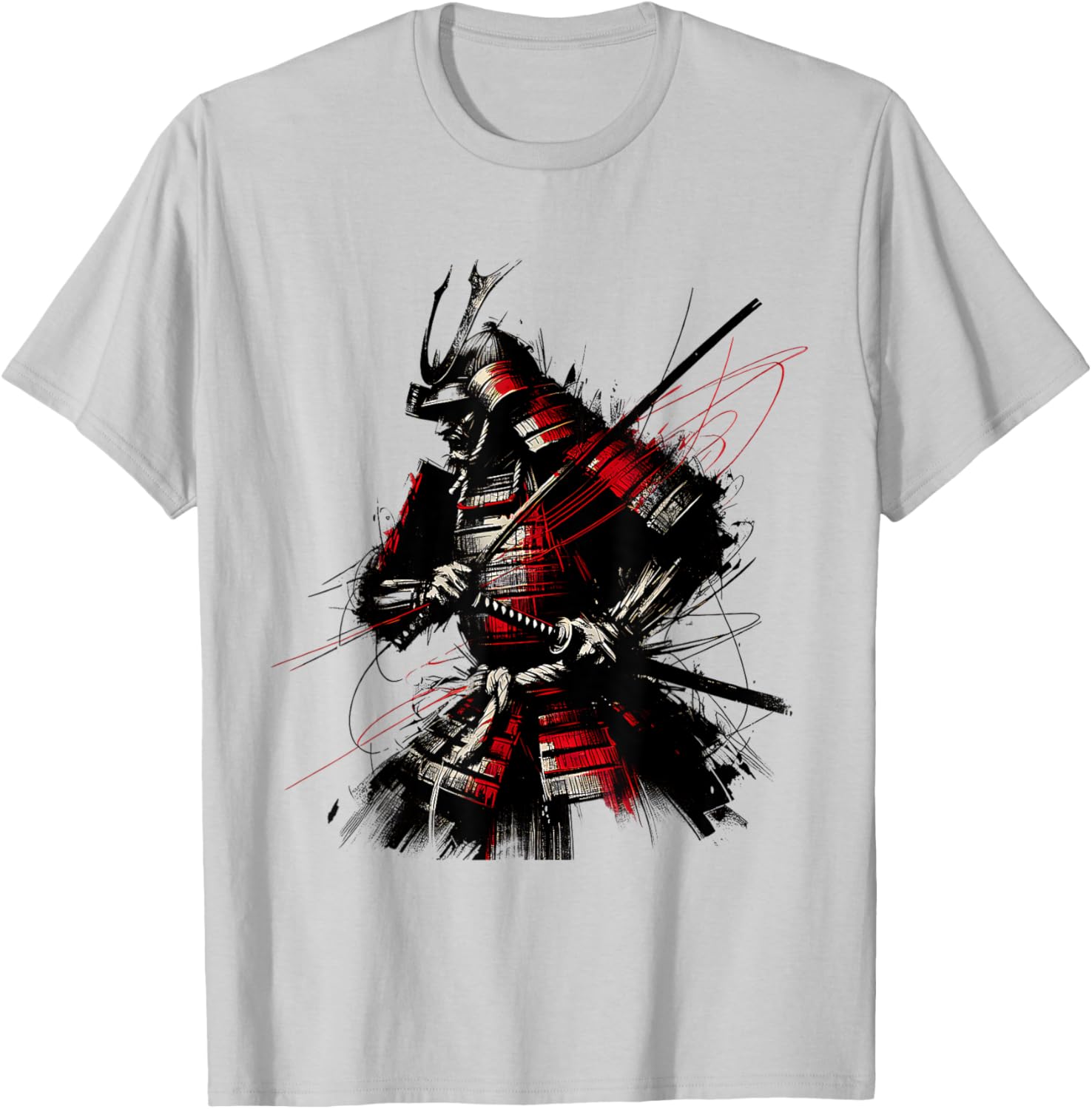 Samurai Brush Stroke Vintage Fighter T-Shirt for Art Lovers - 11