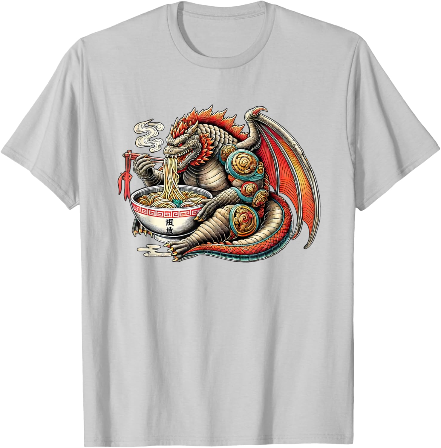 Funny Kaiju Dragon Ramen Monster T-Shirt for Japanese Culture Fans - 2