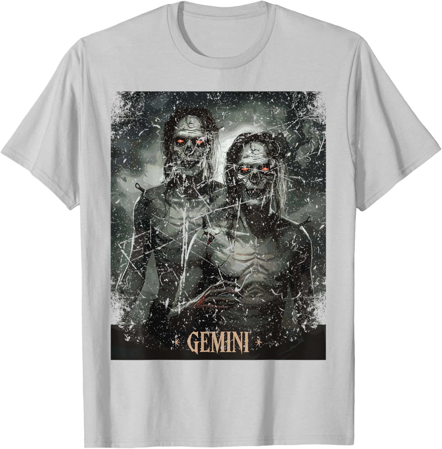 Zombie Gemini Twins Horror Zodiac T-Shirt for Unique Style Lovers - 6