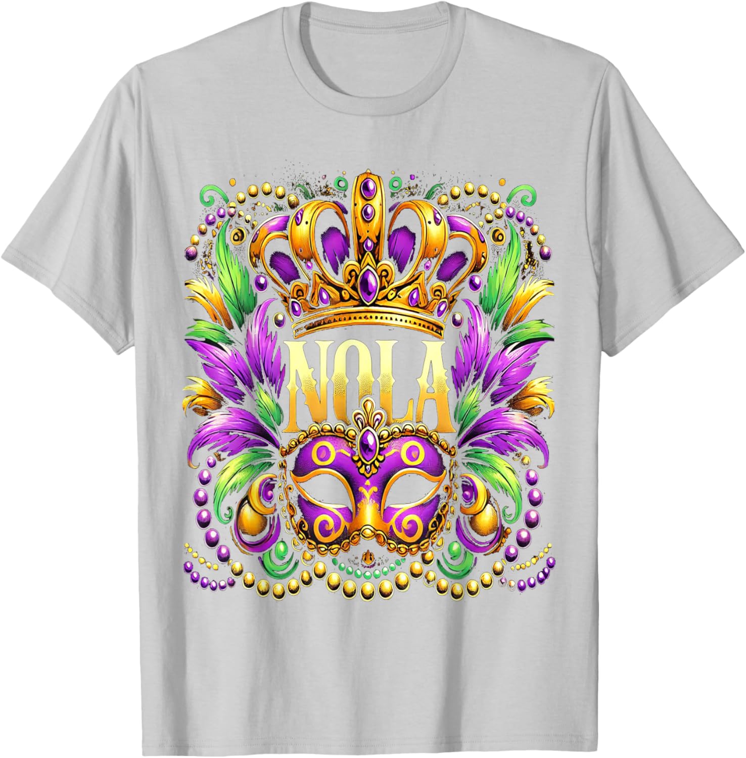 NOLA New Orleans Mardi Gras 2025 T-Shirt for Festive Fun and Style - 21