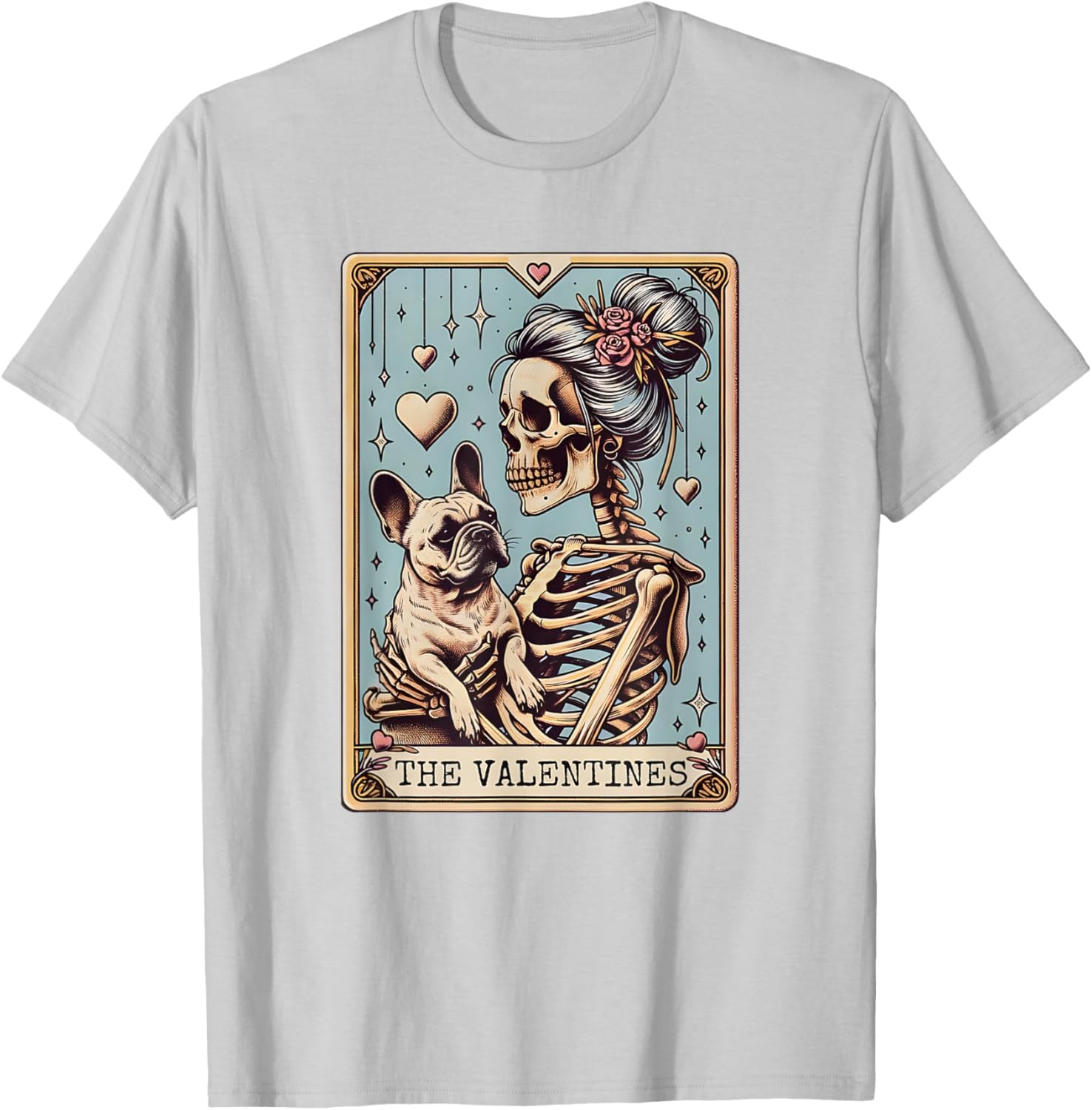 French Bulldog Valentine's Day Tarot Card T-Shirt for Dog Lovers - 7