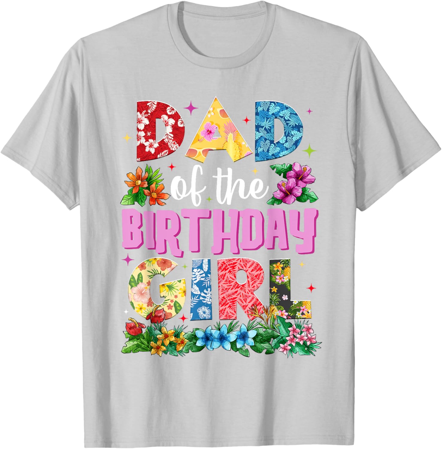 Dad of Birthday Girl Hawaii Party Matching Family T-Shirt for Fun Celebrations - 9