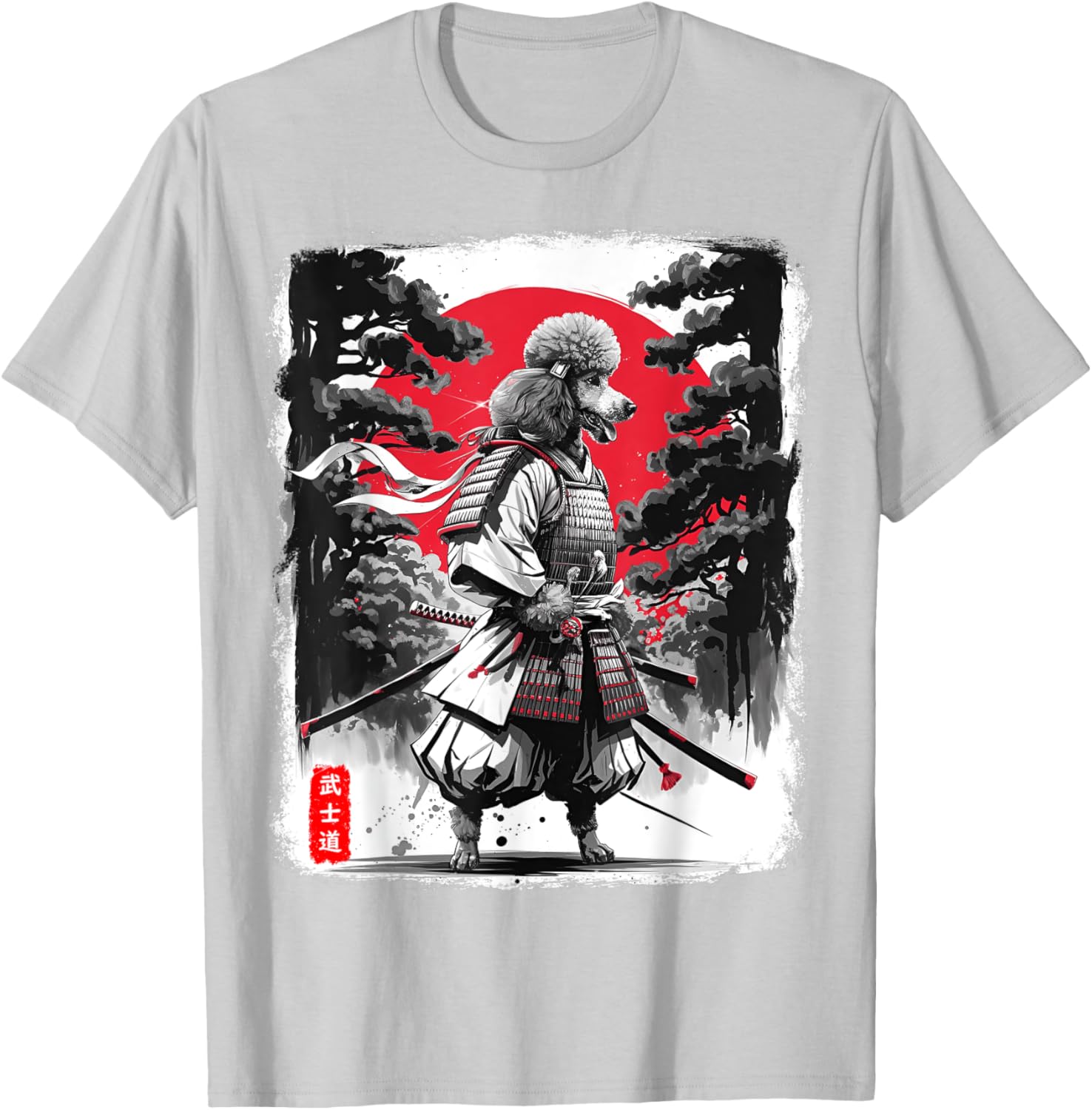 Poodle Samurai Warrior Sunset T-Shirt for Men and Women - Japanese Vibes - 15