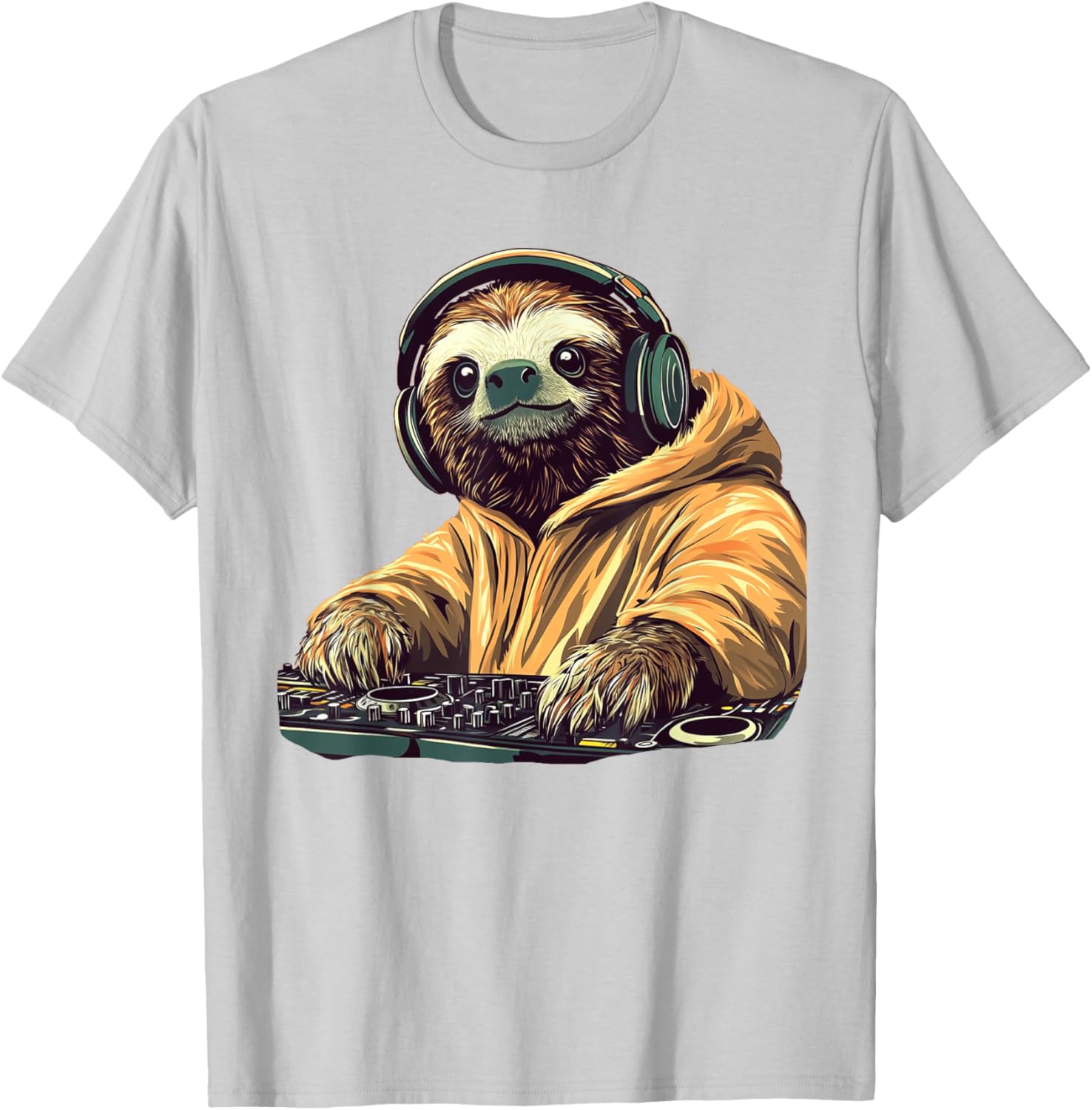 DJ Sloth Slow Jam Heat Costume T-Shirt for Fun Music Lovers - 15