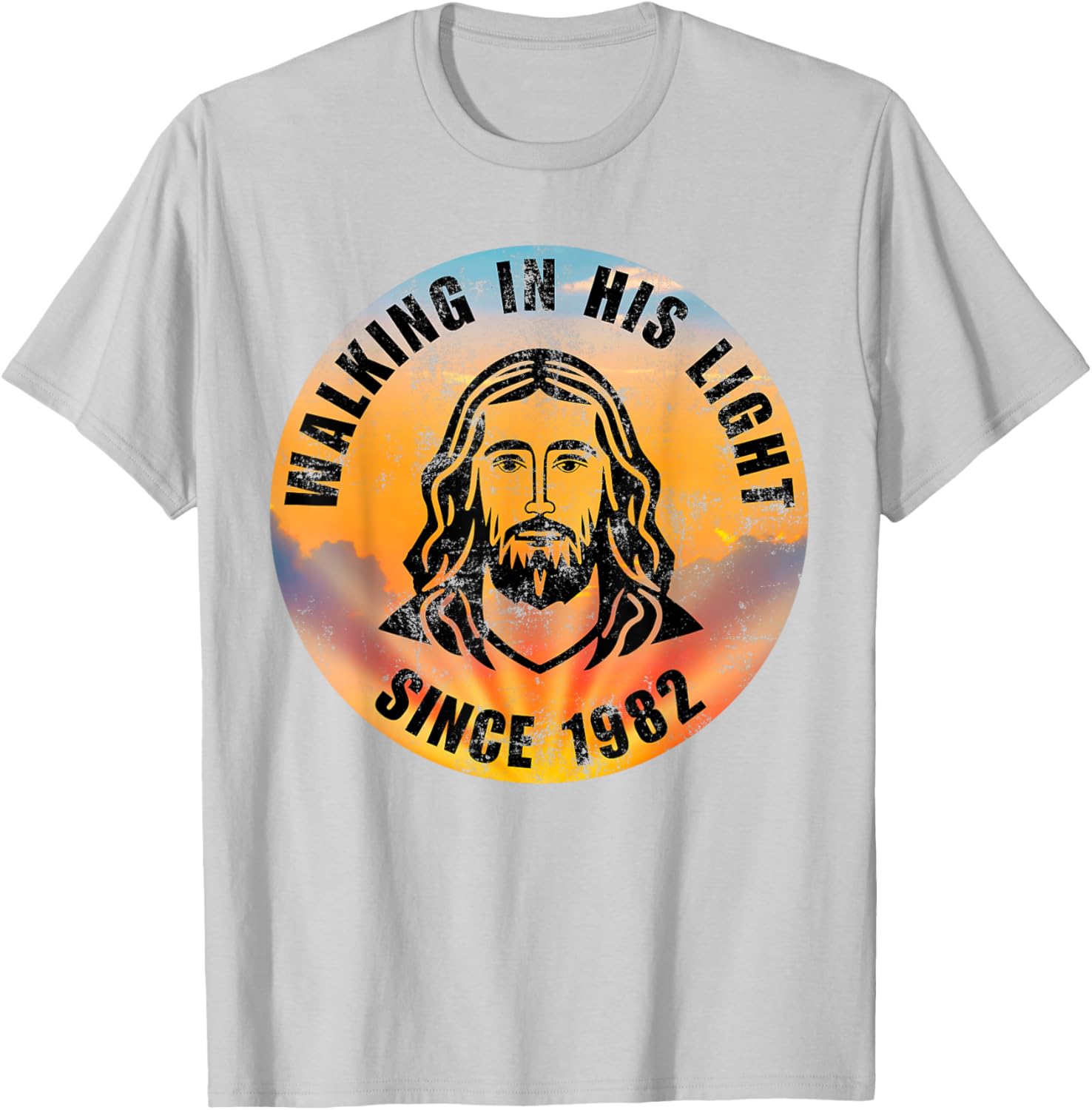Christian Positivity Quote T-Shirt Walking In His Light Since 1982 - 19