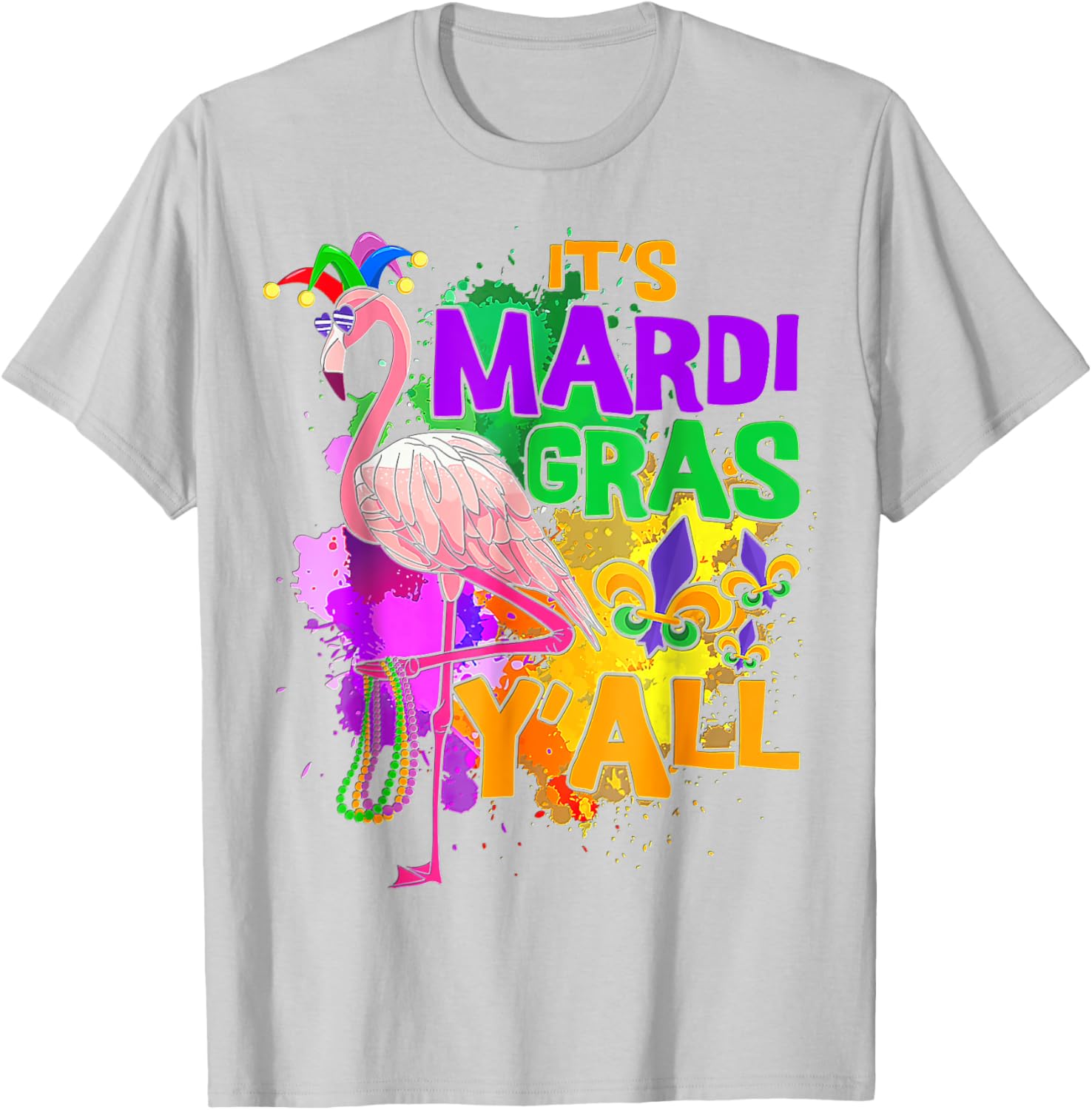 Flamingo Mardi Gras Carnival Party T-Shirt for Fun Festive Celebrations - 11