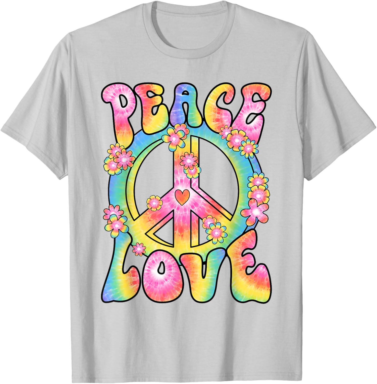 Retro Hippy Costume T-Shirt Peace Love 60s 70s Vintage Outfit - 20