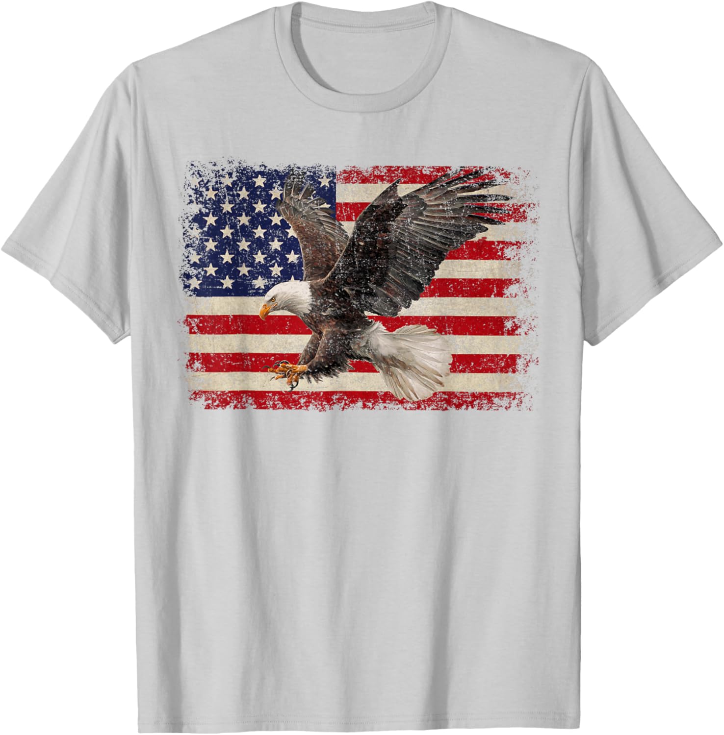 Patriotic Bald Eagle 4th of July T-Shirt with USA Flag Design - 21