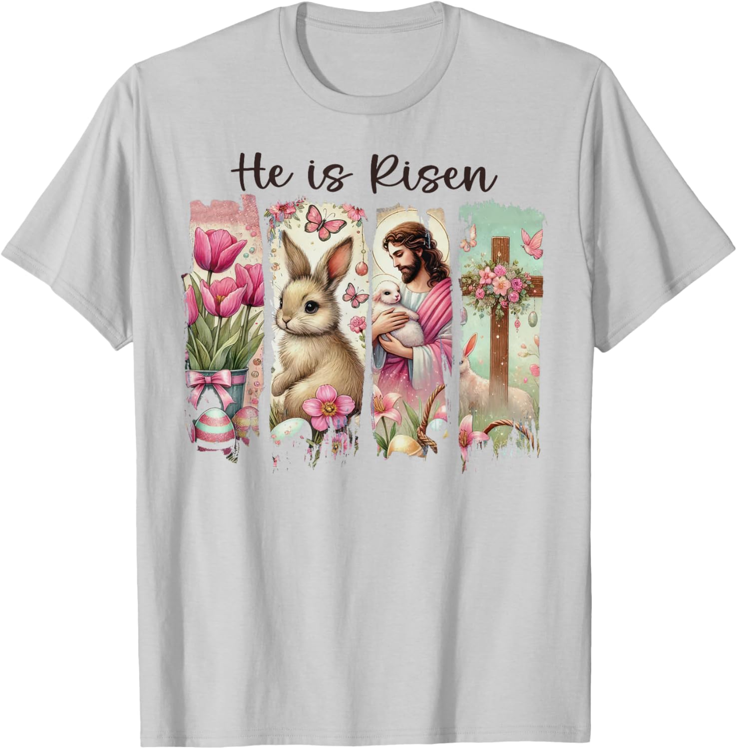 He is Risen Easter T-Shirt for Women - Inspirational Christian Apparel - 4