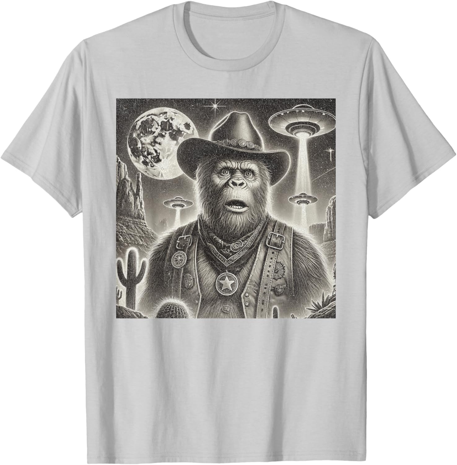 Bigfoot UFO Selfie T-Shirt for Fun Loving Alien Enthusiasts - 5