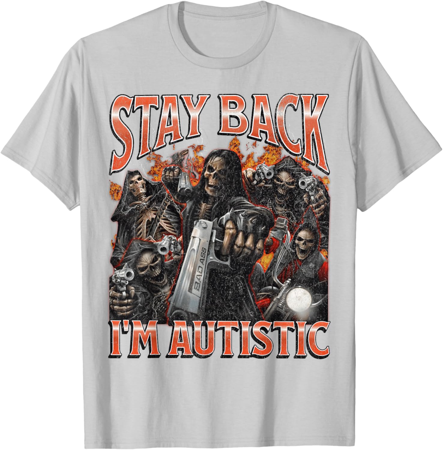 Funny Autistic Skeleton Meme Graphic T-Shirt for Unique Style and Comfort - 28