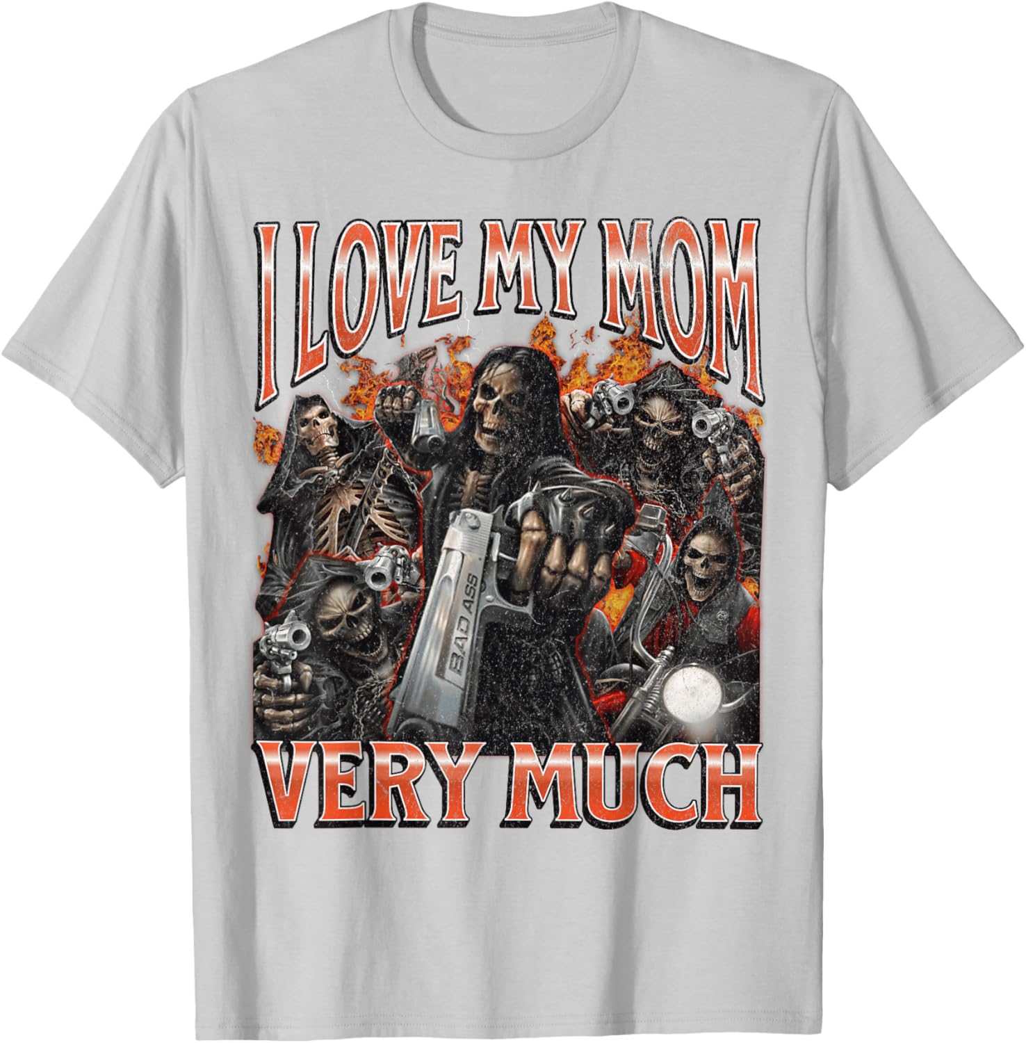 Funny I Love My Mom Skeleton Graphic T-Shirt for Unique Style Lovers - 2