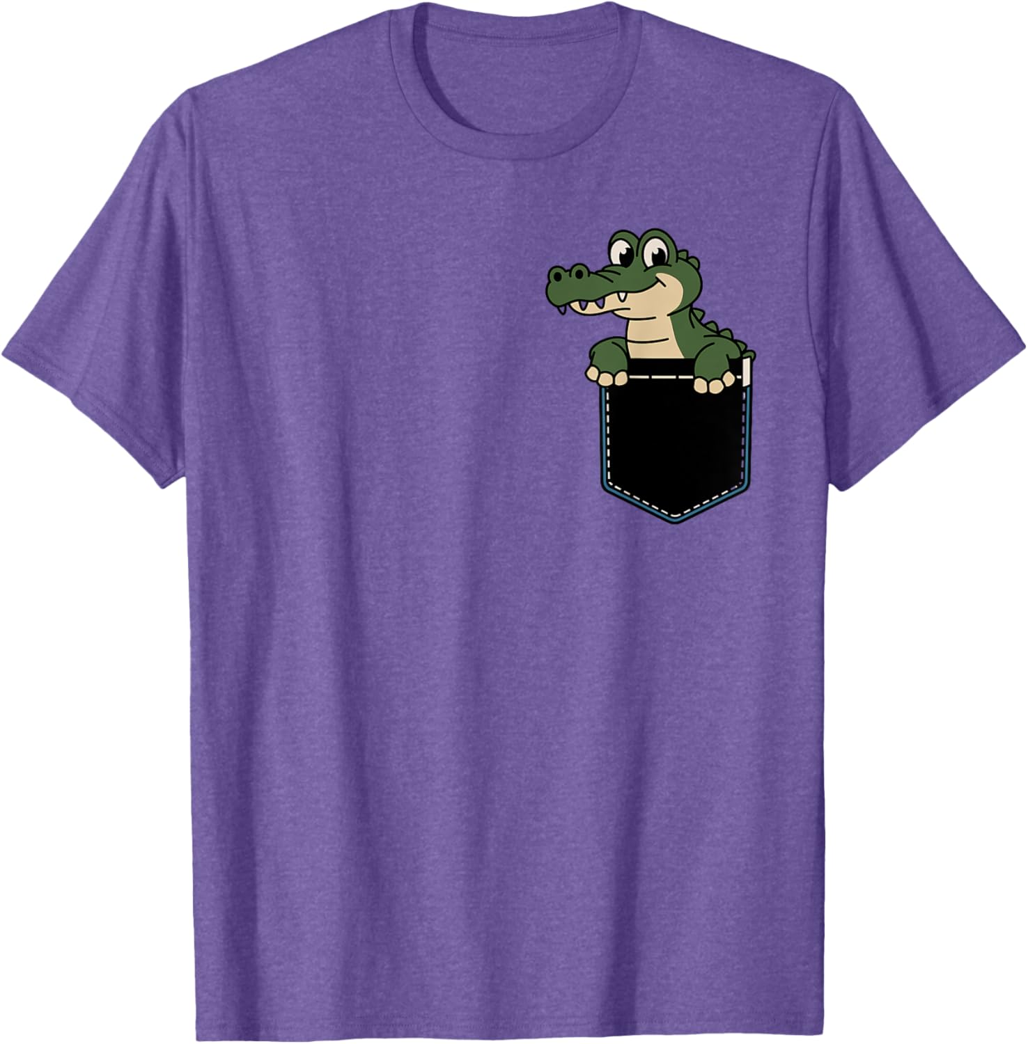 Funny Crocodile Pocket T-Shirt for Men and Women – Cute Animal Design - 11