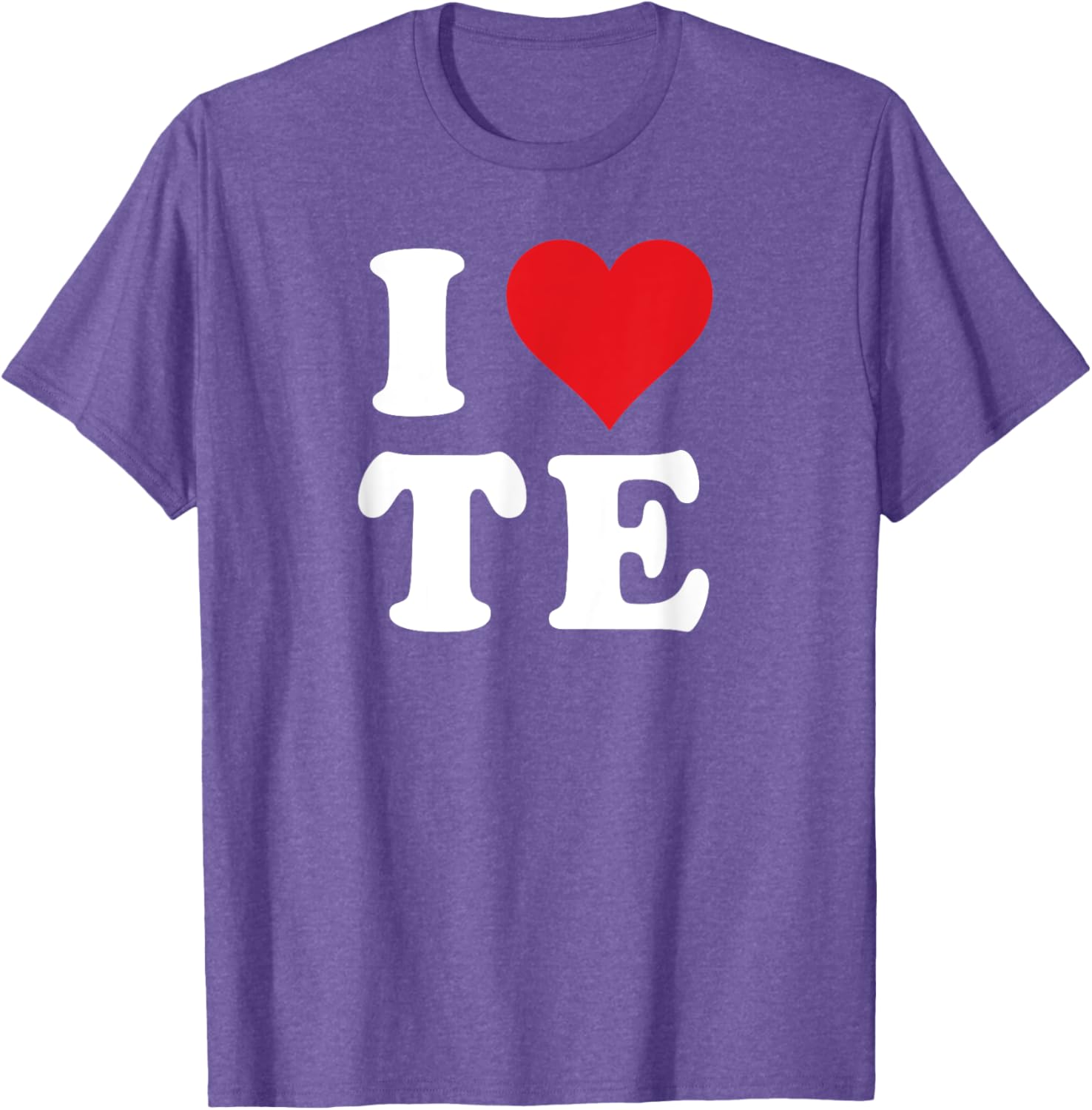I Love TE Initials Heart T-Shirt for Personalization and Style - 14