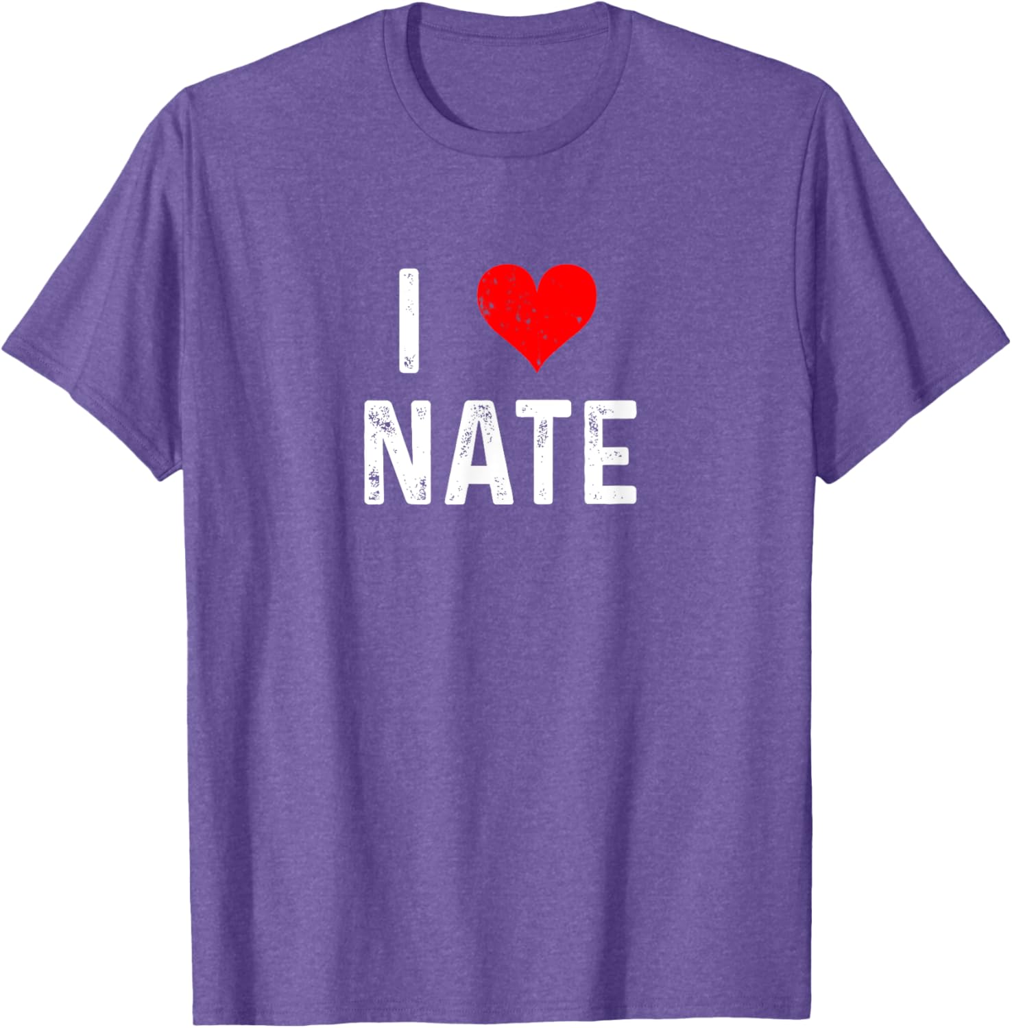 I Love Nate Distressed Heart T-Shirt for Casual Style Lovers - 4