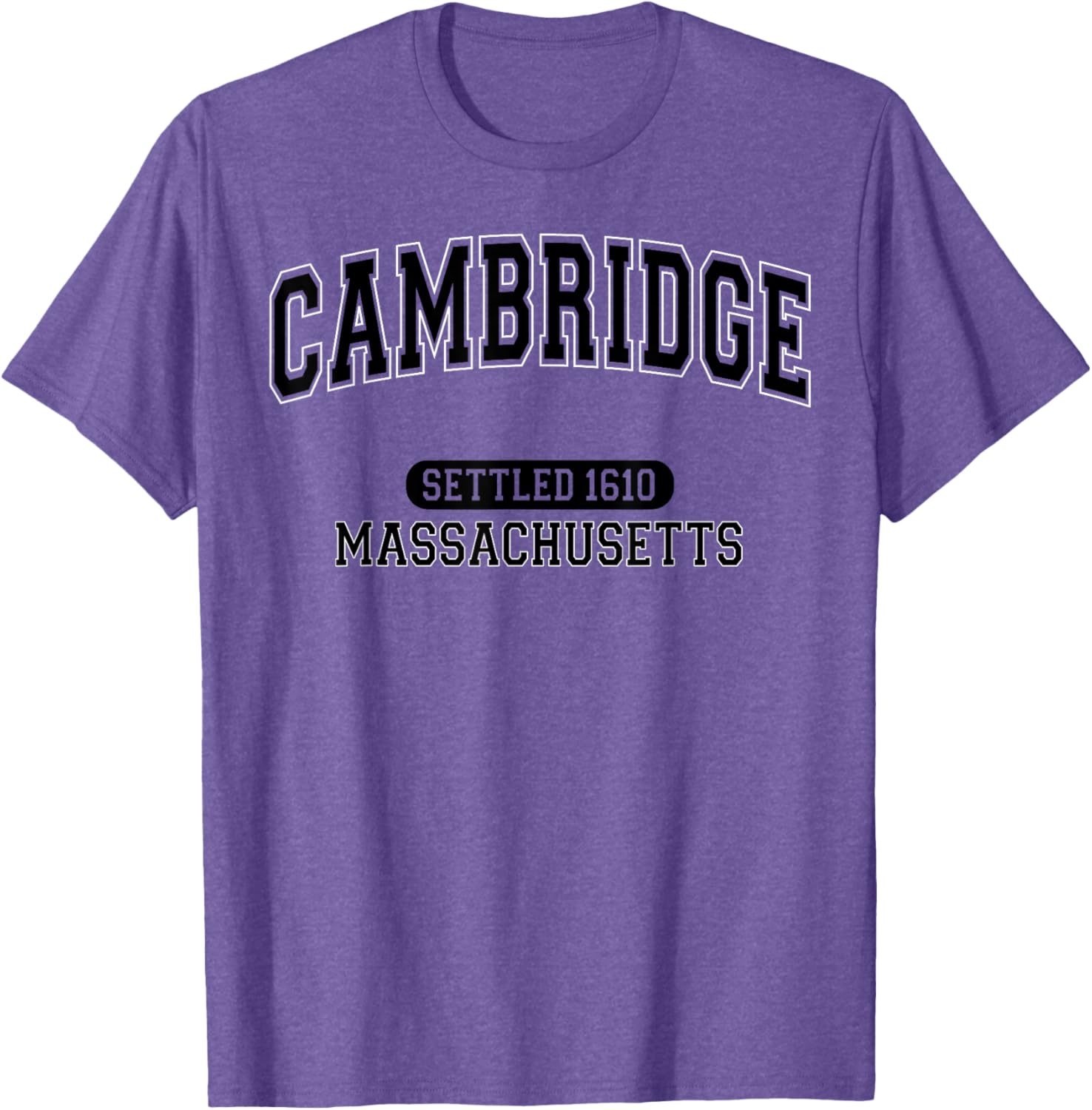 Vintage Arched Black T-Shirt Celebrating Cambridge Massachusetts 1610 - 7