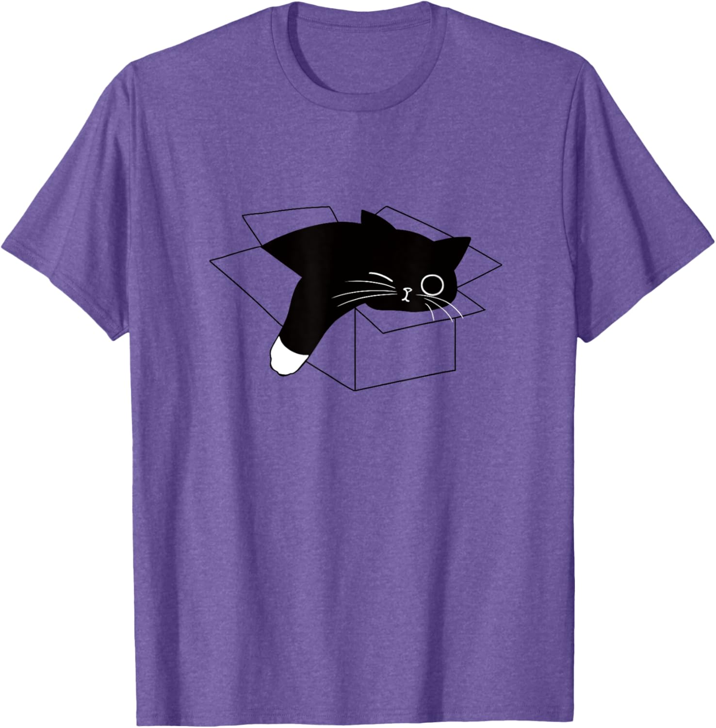 Cute Lazy Black Cat Half Asleep T-Shirt for Men, Women, and Kids - 13