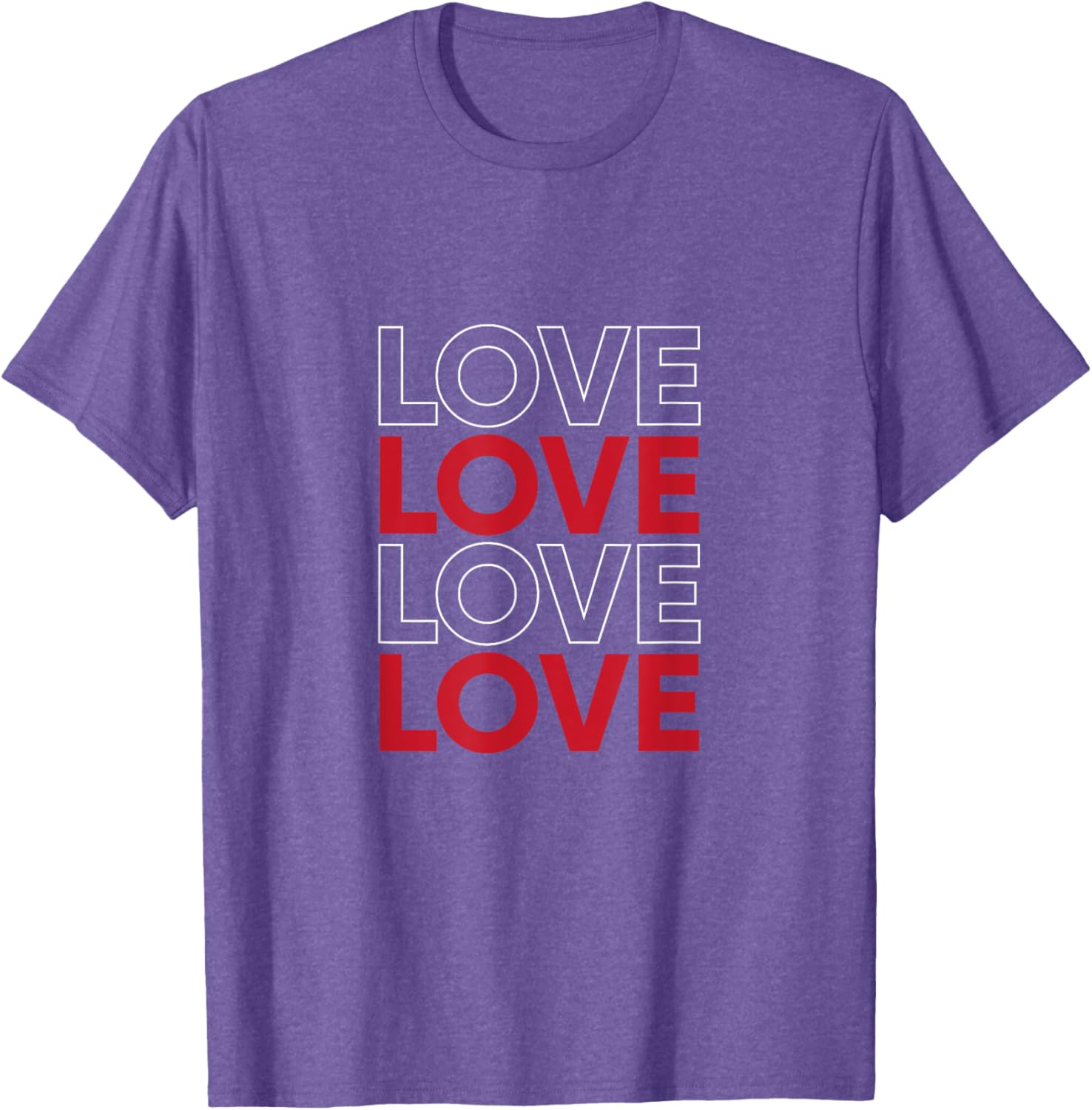 Bold Red Love Text Valentine's Matching Couple T-Shirt for Sweethearts - 15