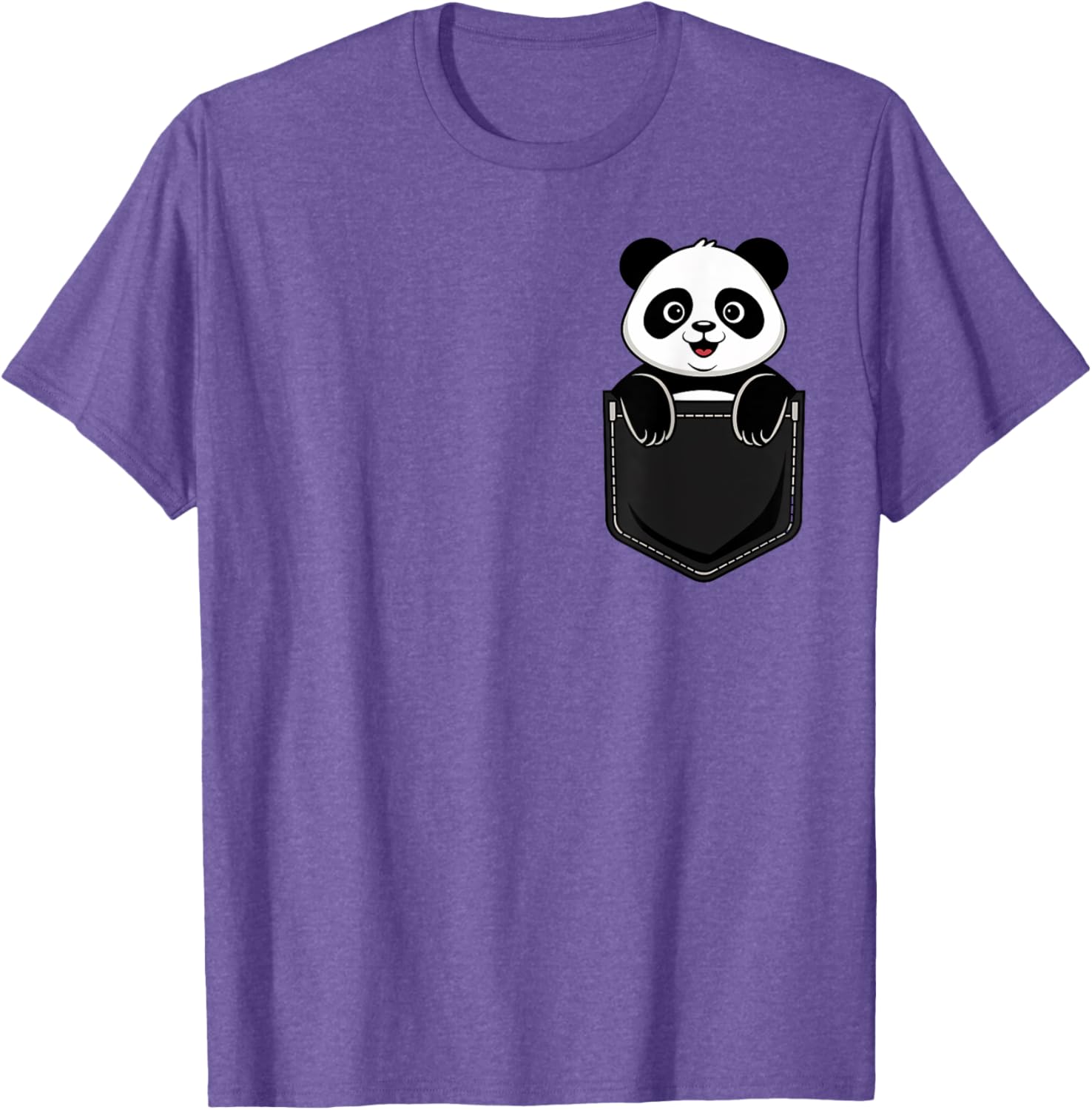 Cute Funny Panda T-Shirt for Men and Women Pocket Animal Design - 16