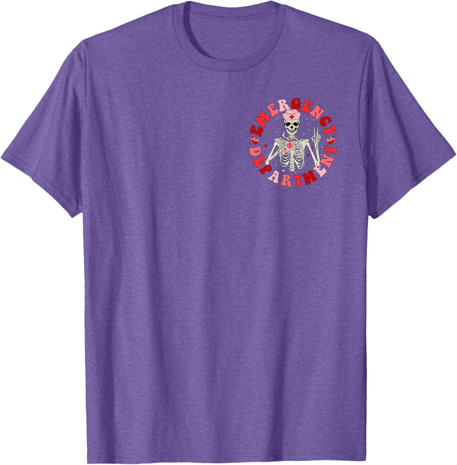 Emergency Department Skeleton ER Valentine's Day T-Shirt for Fun Lovers - 25