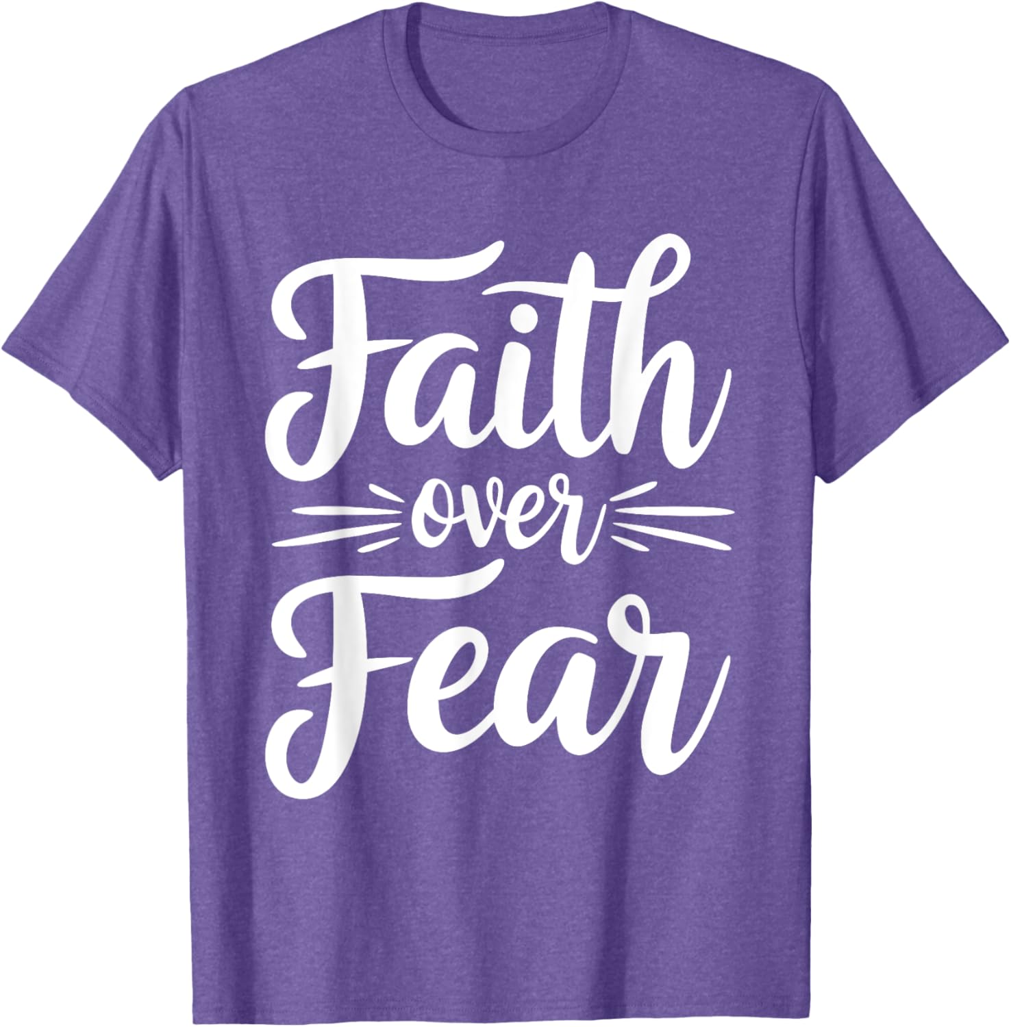 Faith Over Fear Inspirational Black T-Shirt for Adults - Short Sleeve - 13