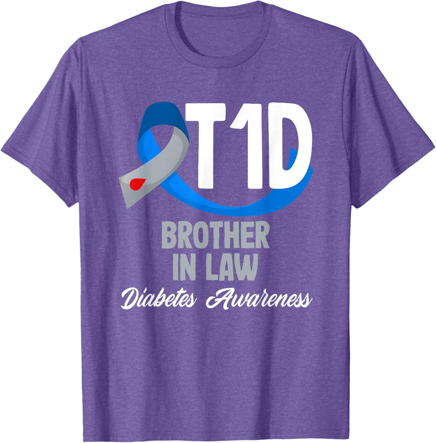 T1D Brother In Law Diabetes Awareness T-Shirt for Supportive Family Members - 6