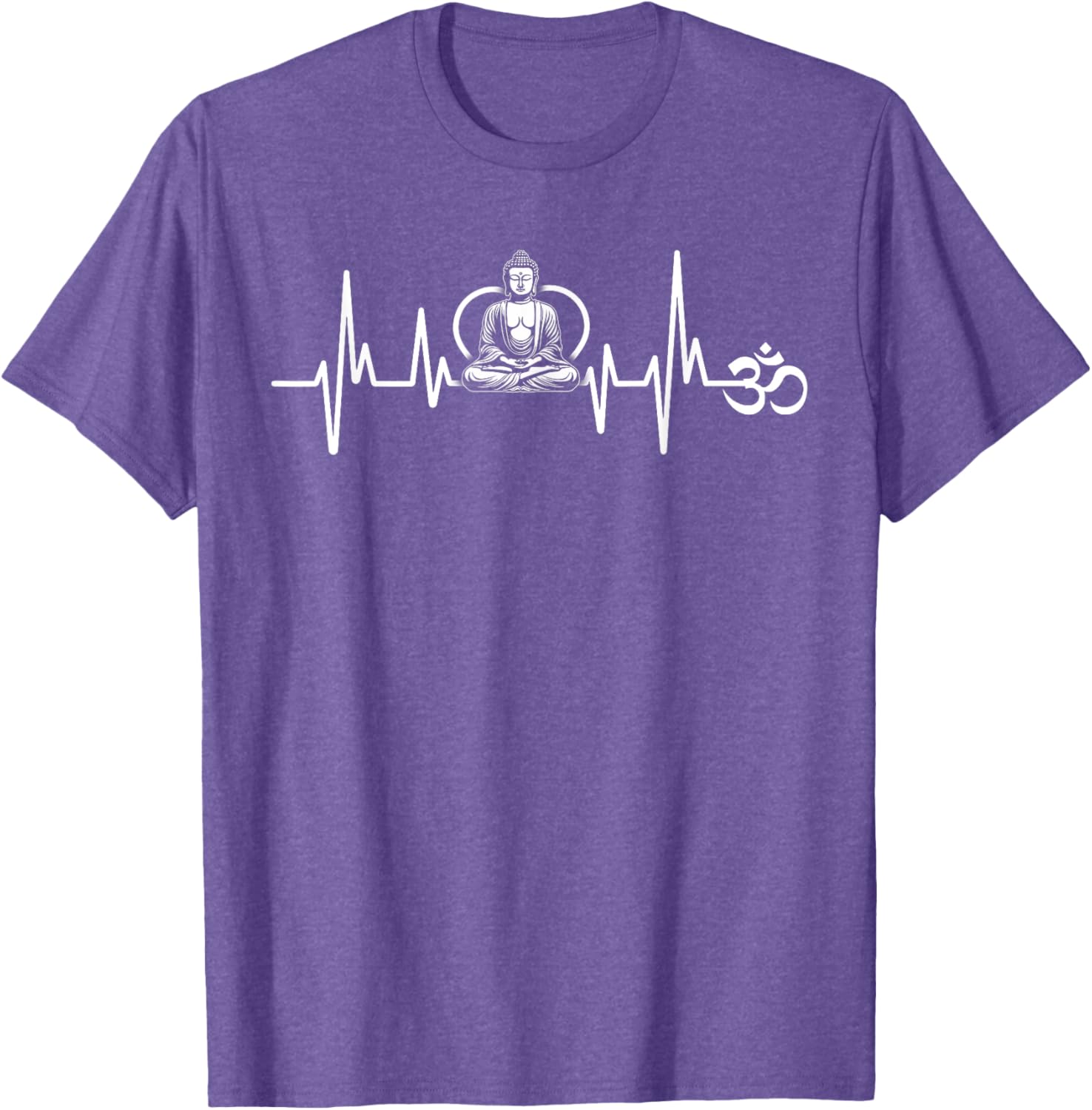 Om Heartbeat Funny Sacred Ohm Yoga Meditation Cool T-Shirt for Him & Her - 24