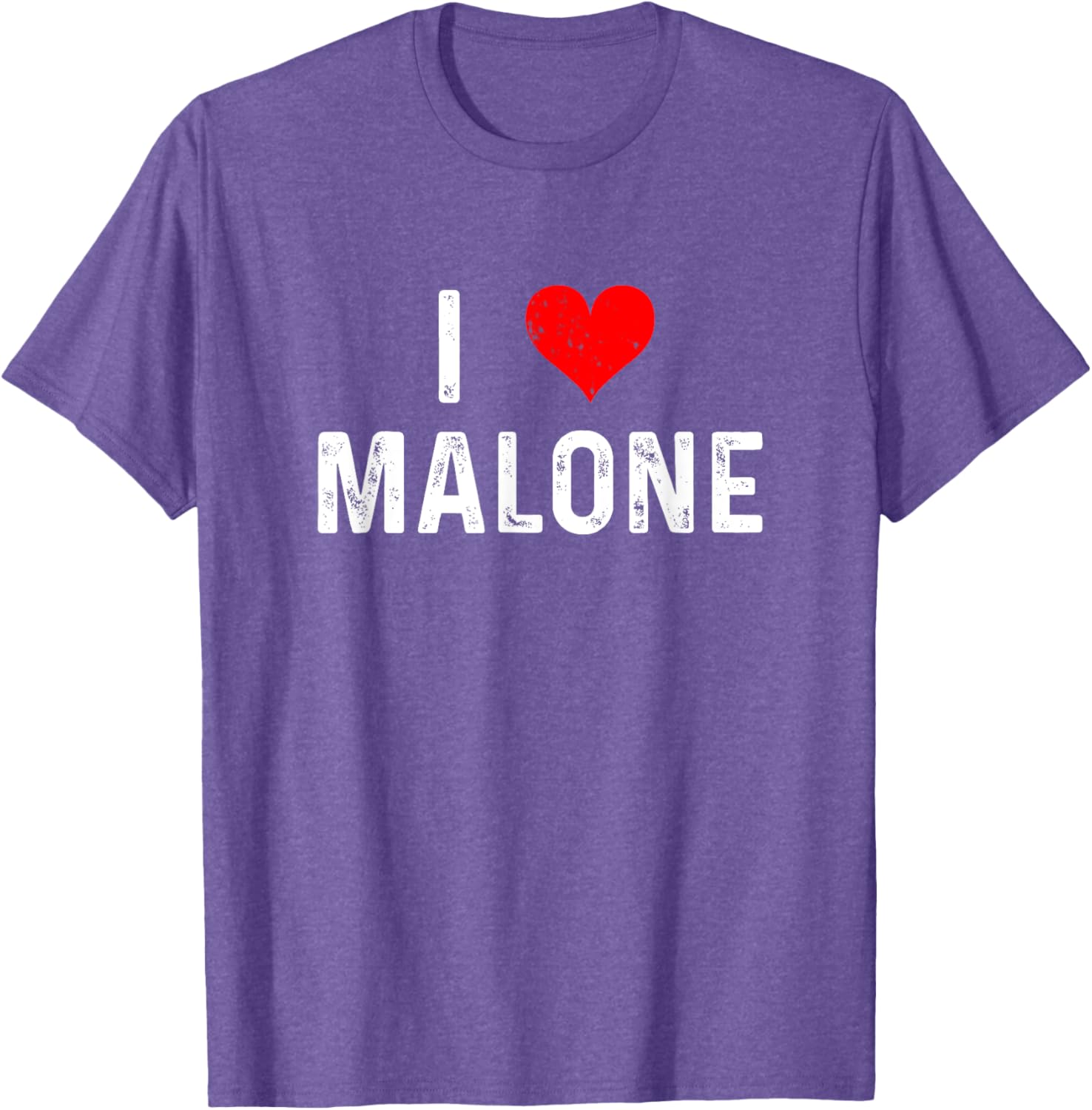 I Love Malone Heart Distressed T-Shirt for Fun and Stylish Outfits - 19