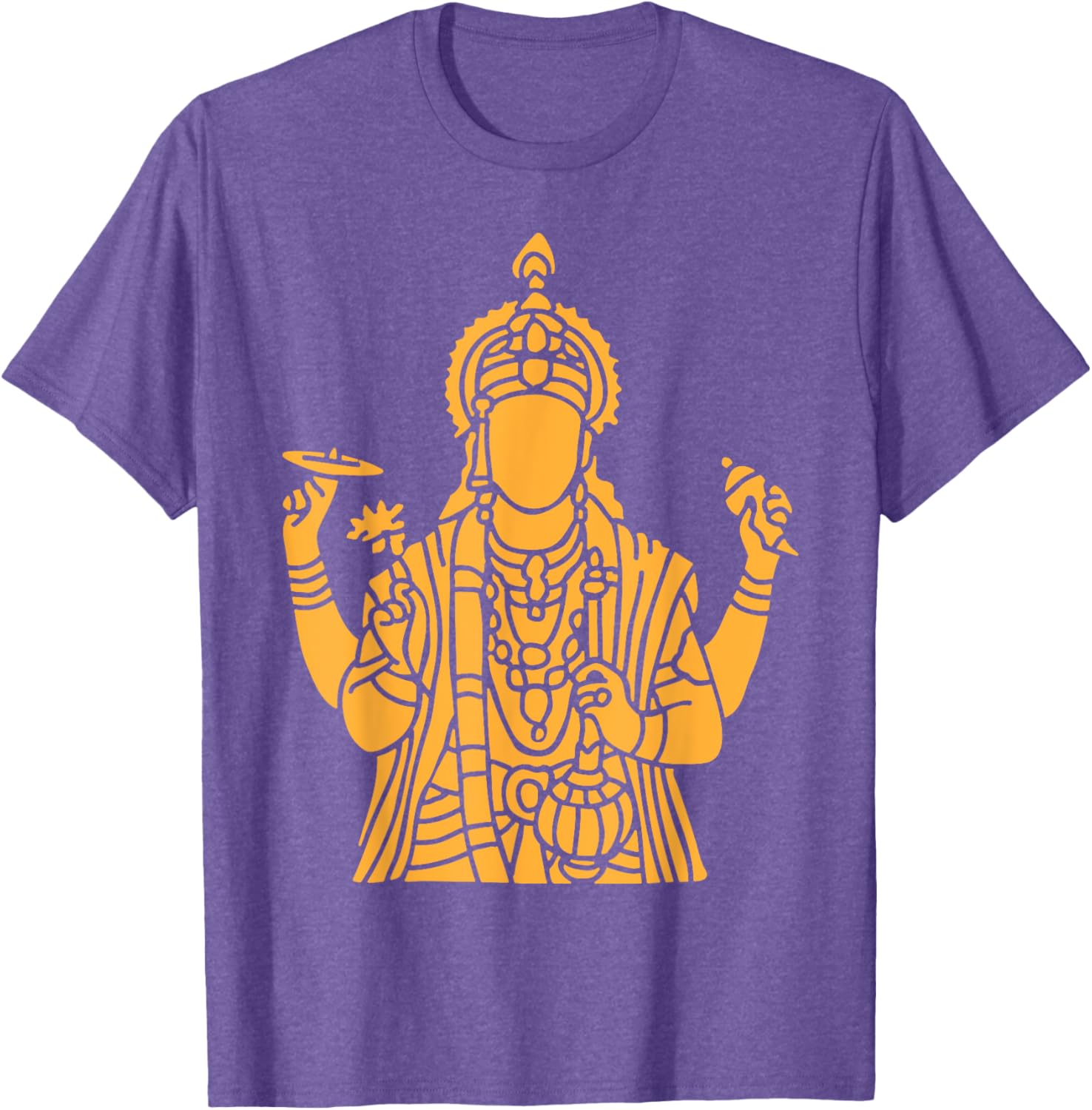 Vishnu Narayana Silhouette T-Shirt for Divine Pooja and Spiritual Wear - 10