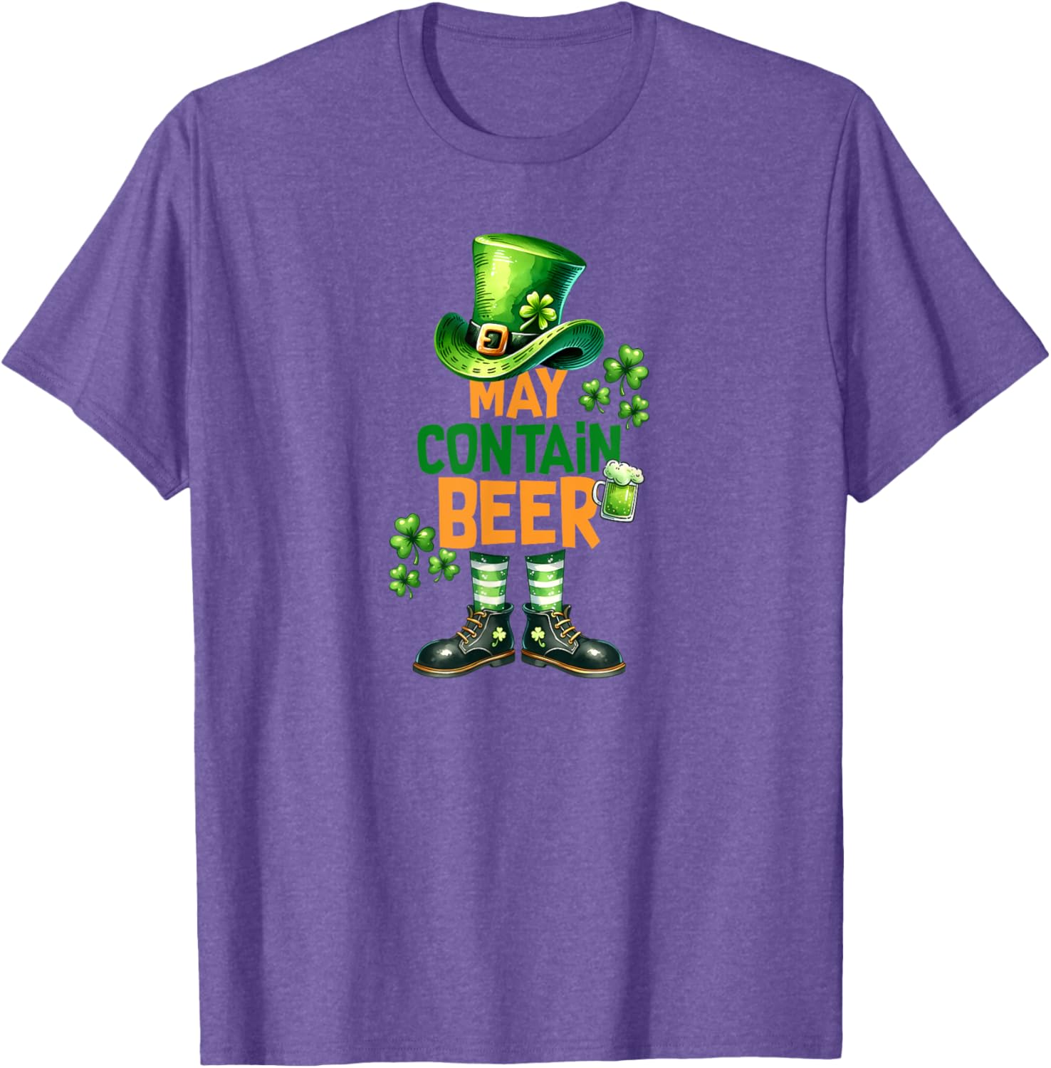 Funny May Contain Beer St Patrick's Day T-Shirt for Celebrations - 12