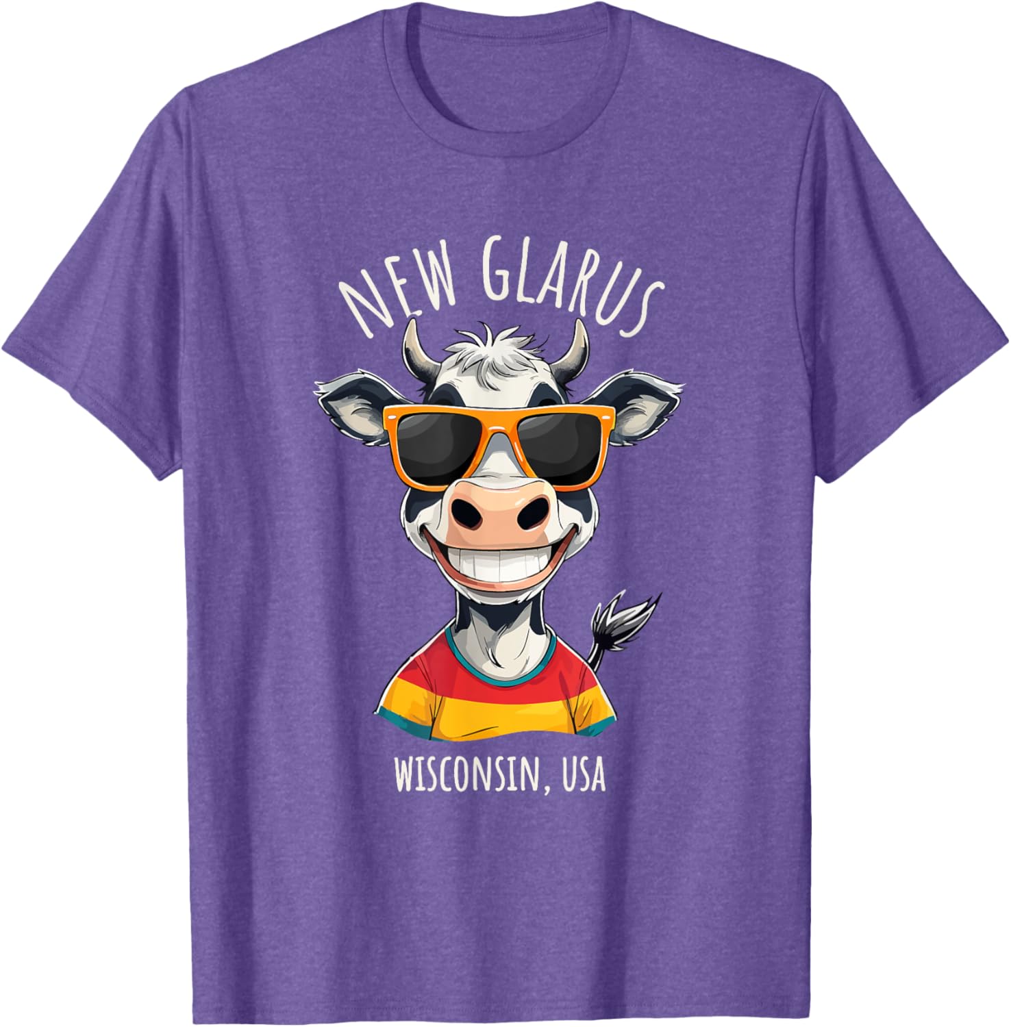 Funny Cow Cartoon T-Shirt from New Glarus WI USA - Unique Gift Idea - 19