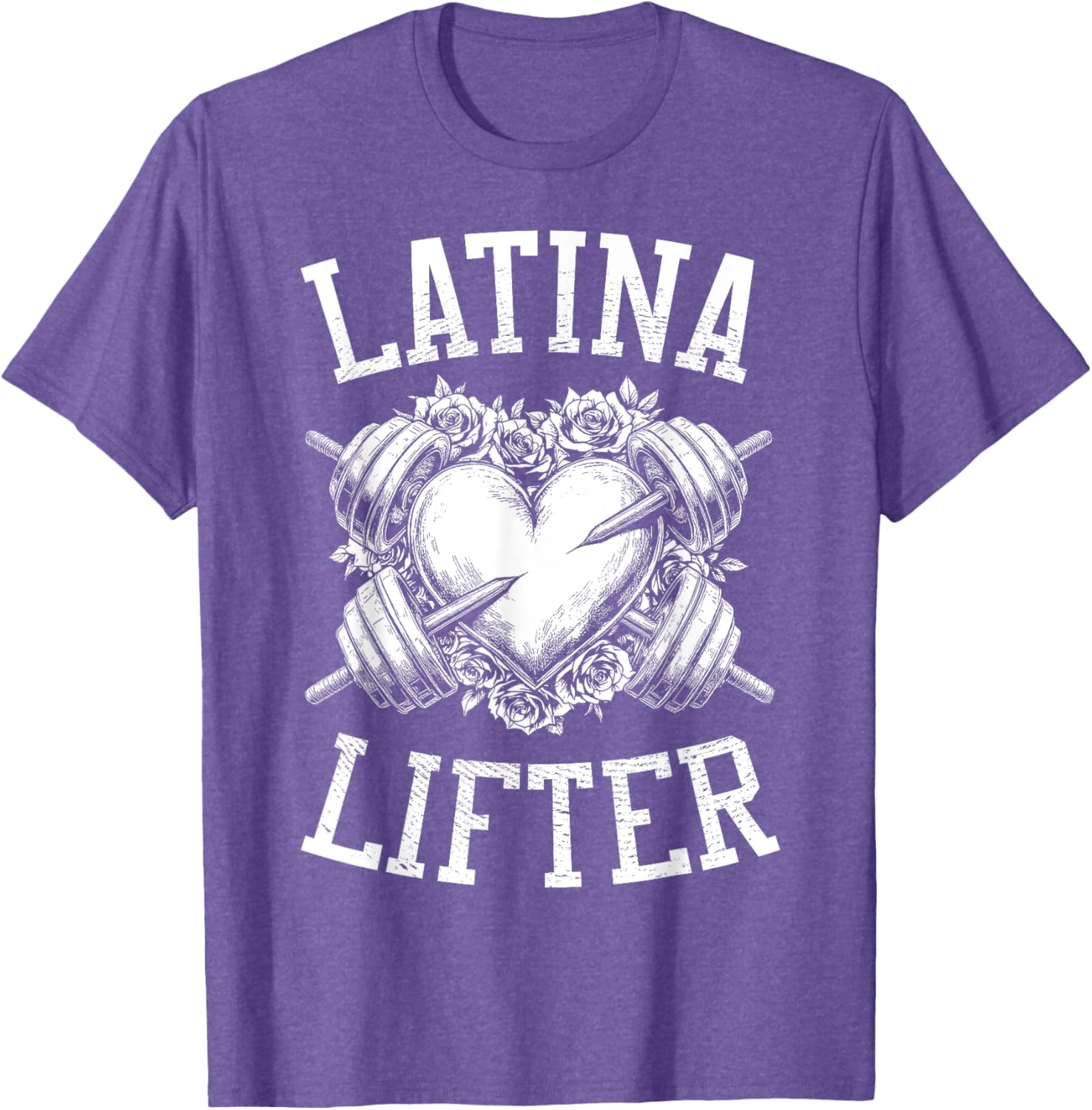 Latina Lifter Heart Fitness T-Shirt for Hispanic Gym Lovers - 15
