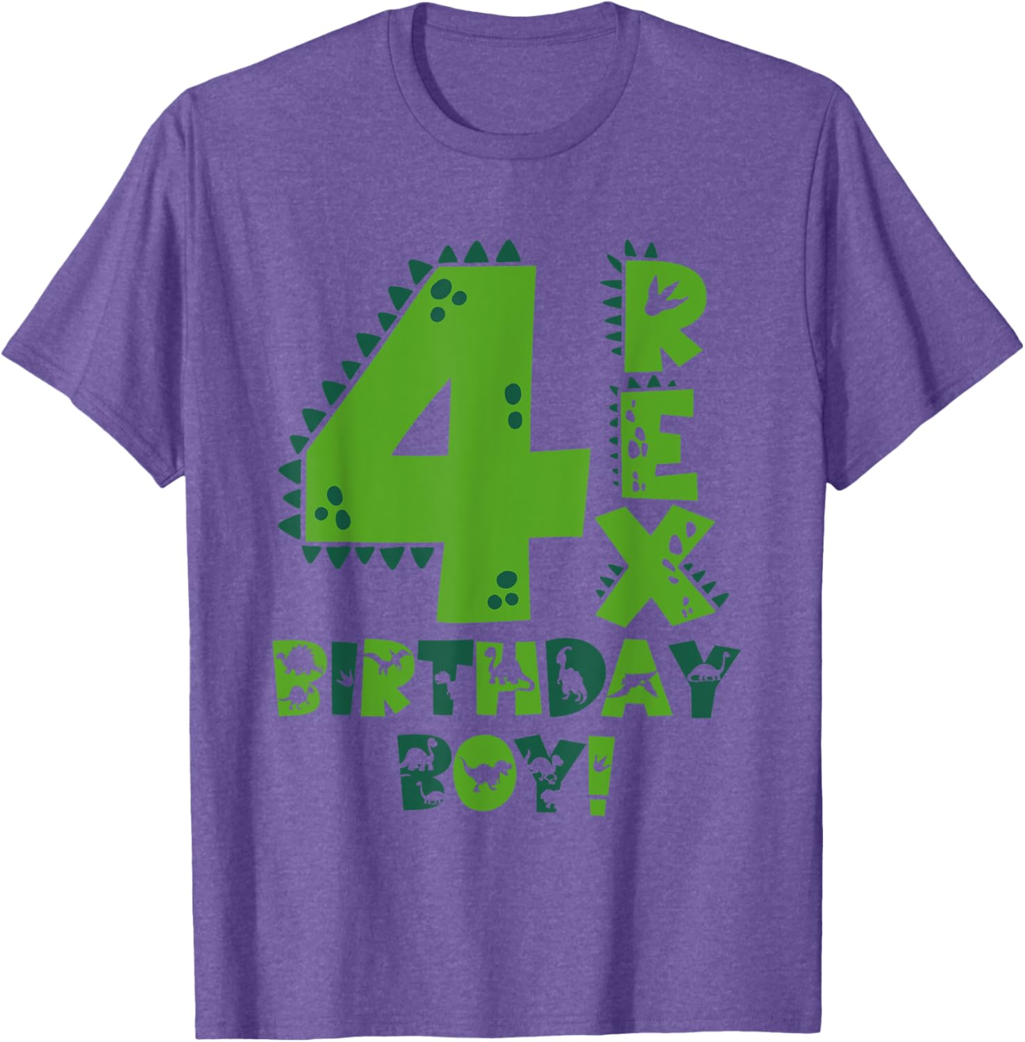 Fun Four Rex Dinosaur T-Shirt for 4-Year-Old Birthday Boys - 12