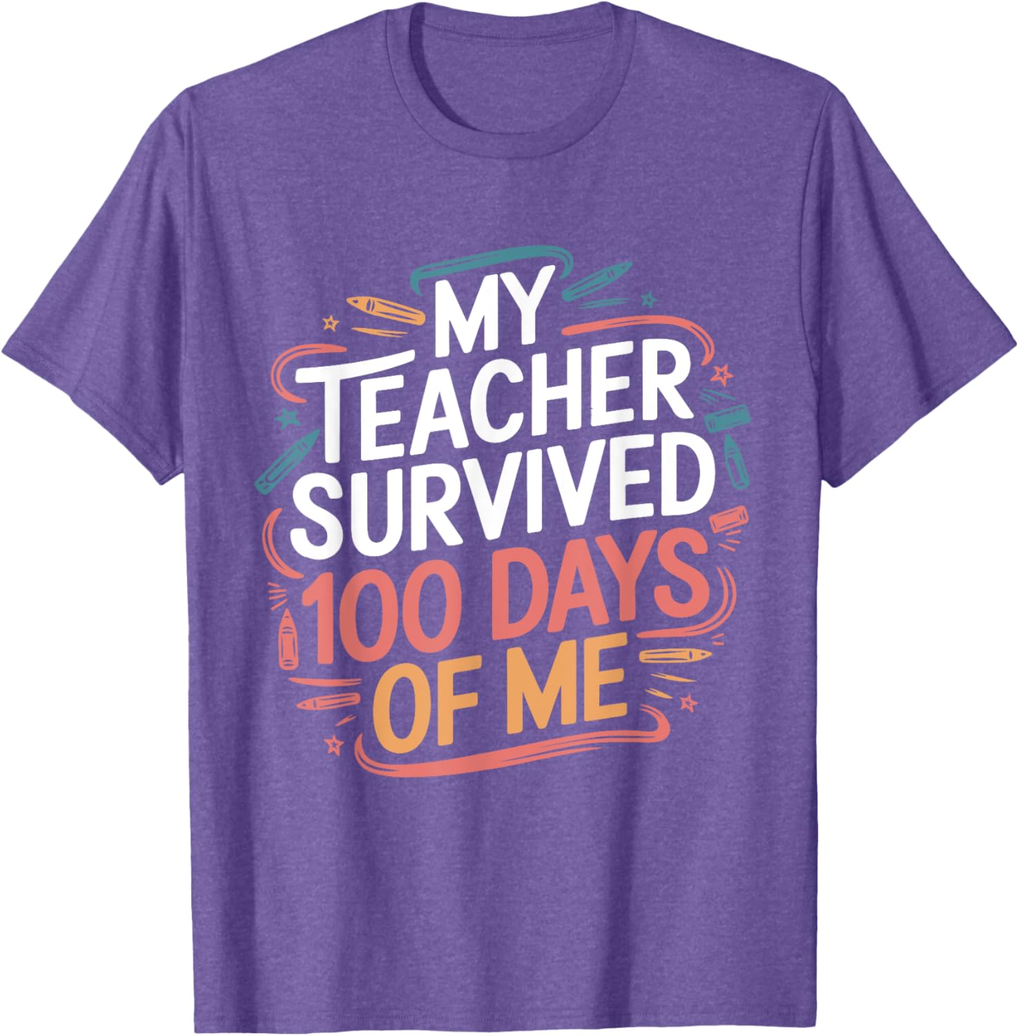 Funny Teacher 100 Days of School T-Shirt Gift for Educators - 6
