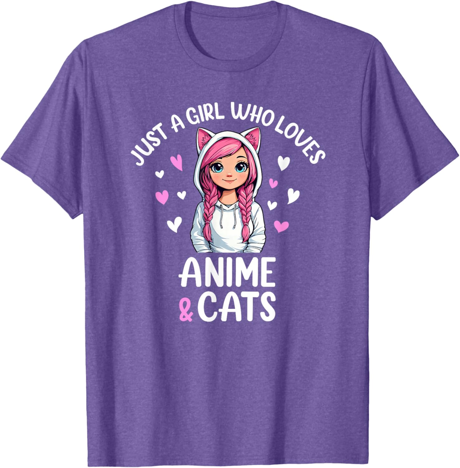 Just A Girl Who Loves Anime and Cats T-Shirt for Cat and Anime Fans - 8