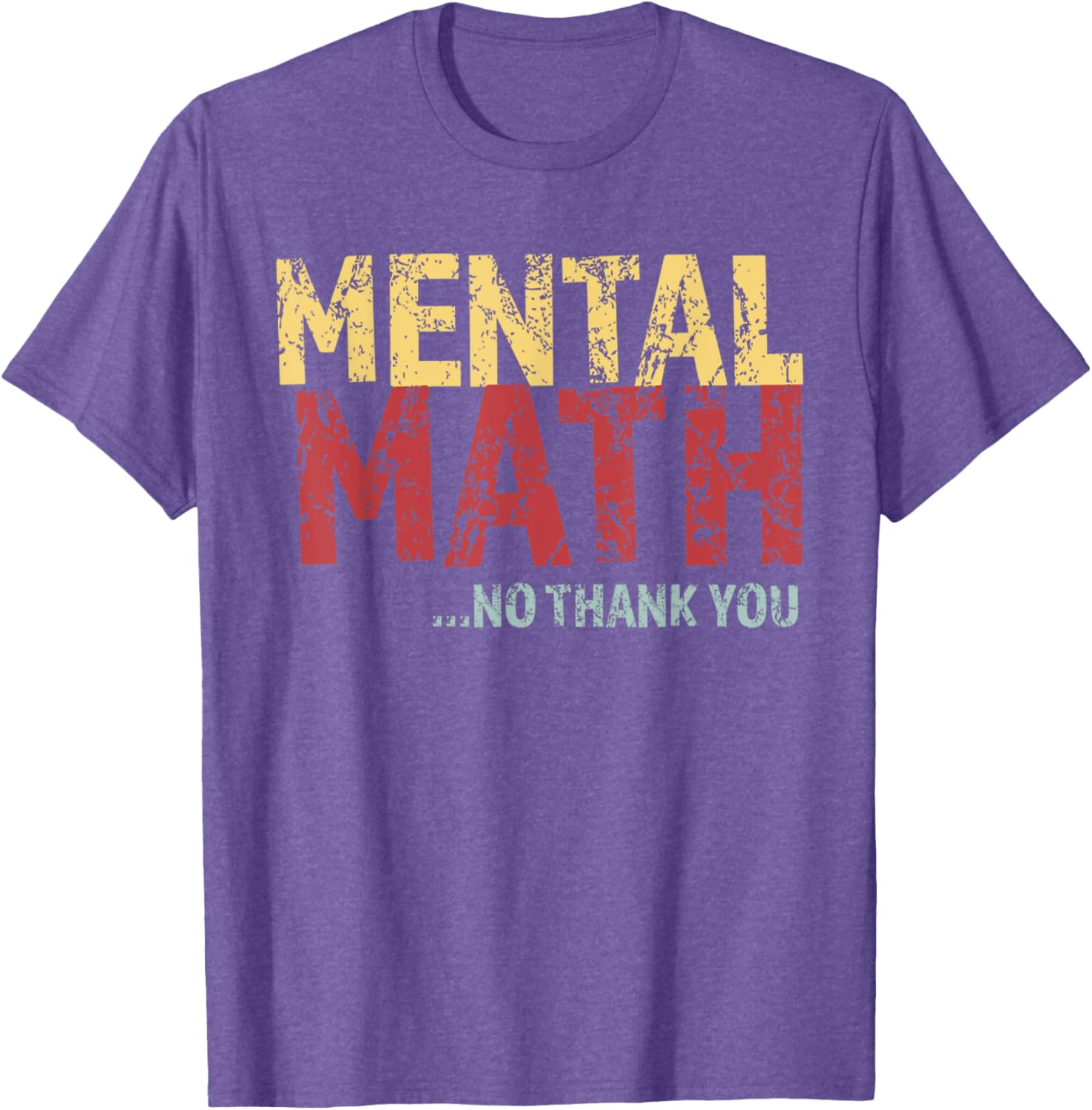 Retro Mental Math No Thank You T-Shirt Funny School Pop Quiz Design - 6