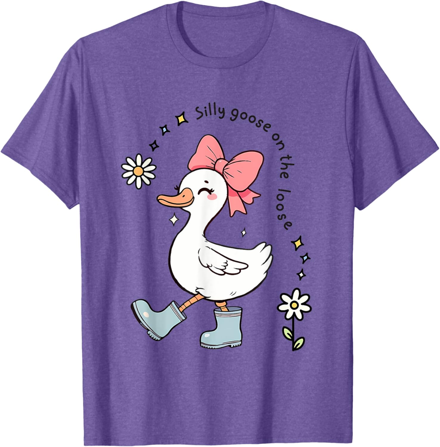Funny Silly Goose On The Loose Kids T-Shirt for Girls - Adorable Design - 13