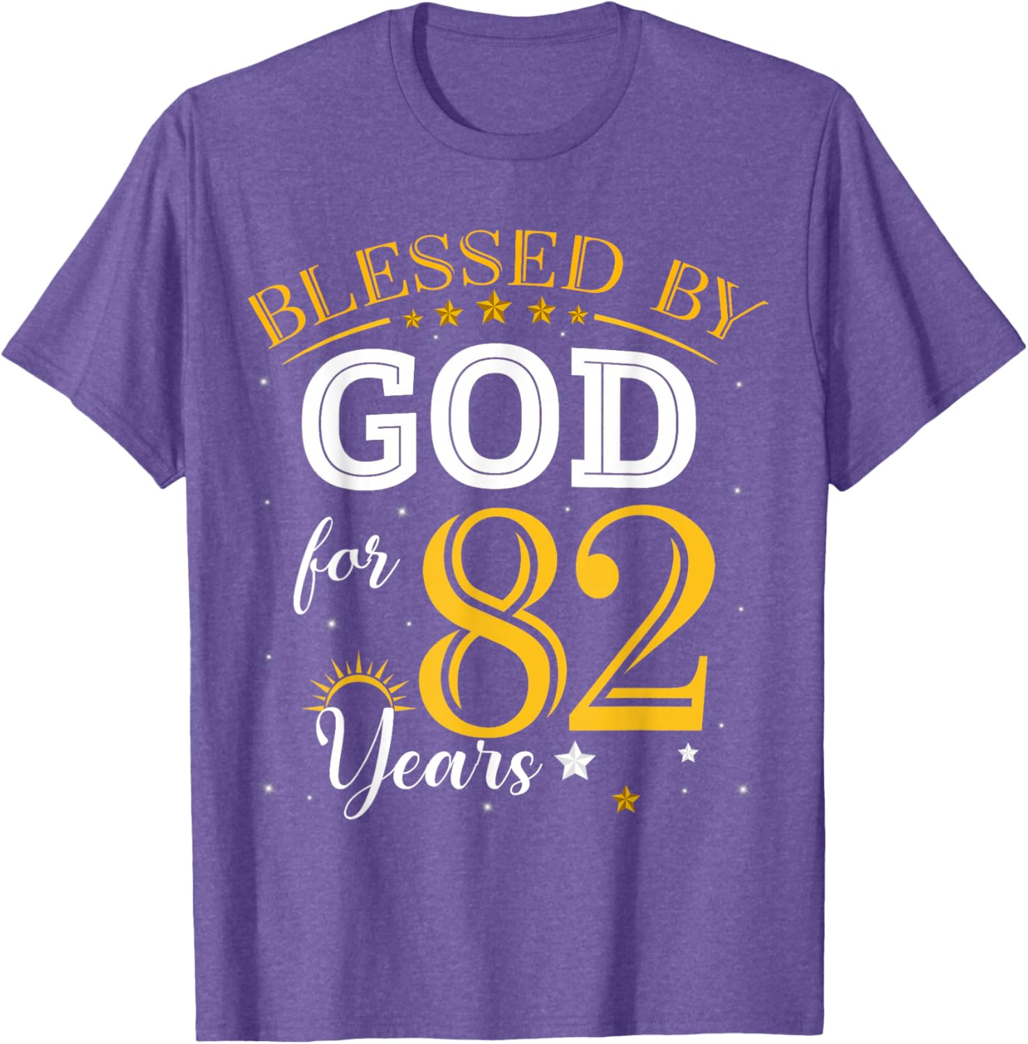 Vintage Blessed by God T-Shirt for 82nd Birthday Celebration Girl - 3