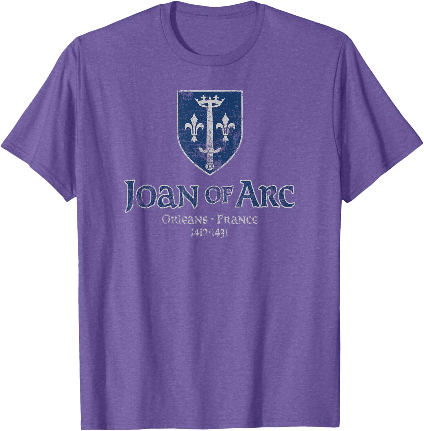 Distressed Joan of Arc Crest Orleans T-Shirt for History Lovers - 13