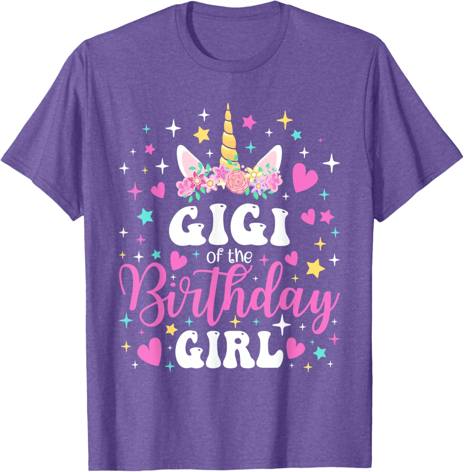 Unicorn Gigi Birthday Girl Family Matching Party Tee for Kids and Adults - 3