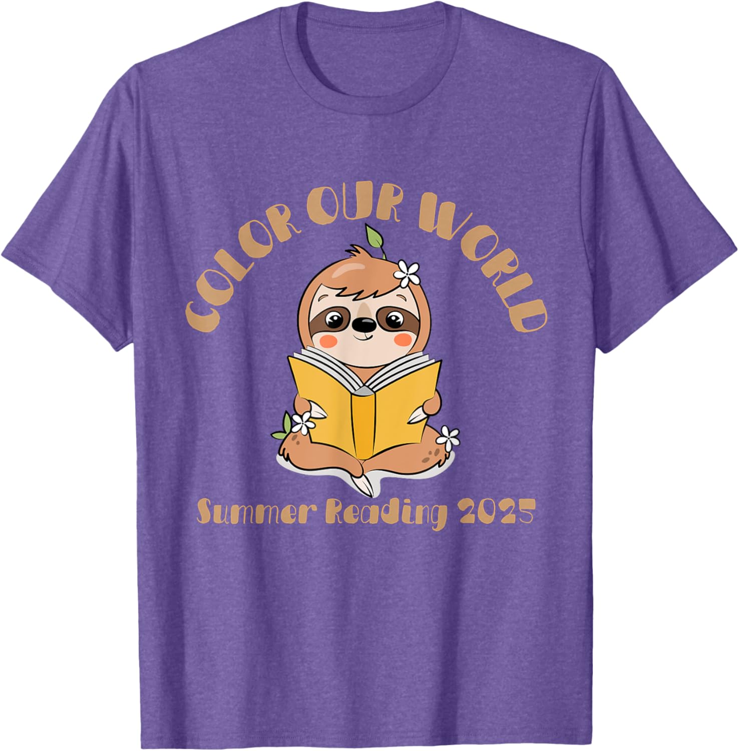 Color Our World 2025 Summer Reading Program Sloth T-Shirt for Kids - 15