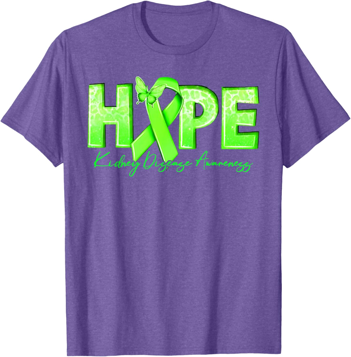Hope Kidney Disease Awareness Green Ribbon T-Shirt for Renal Health Support - 5
